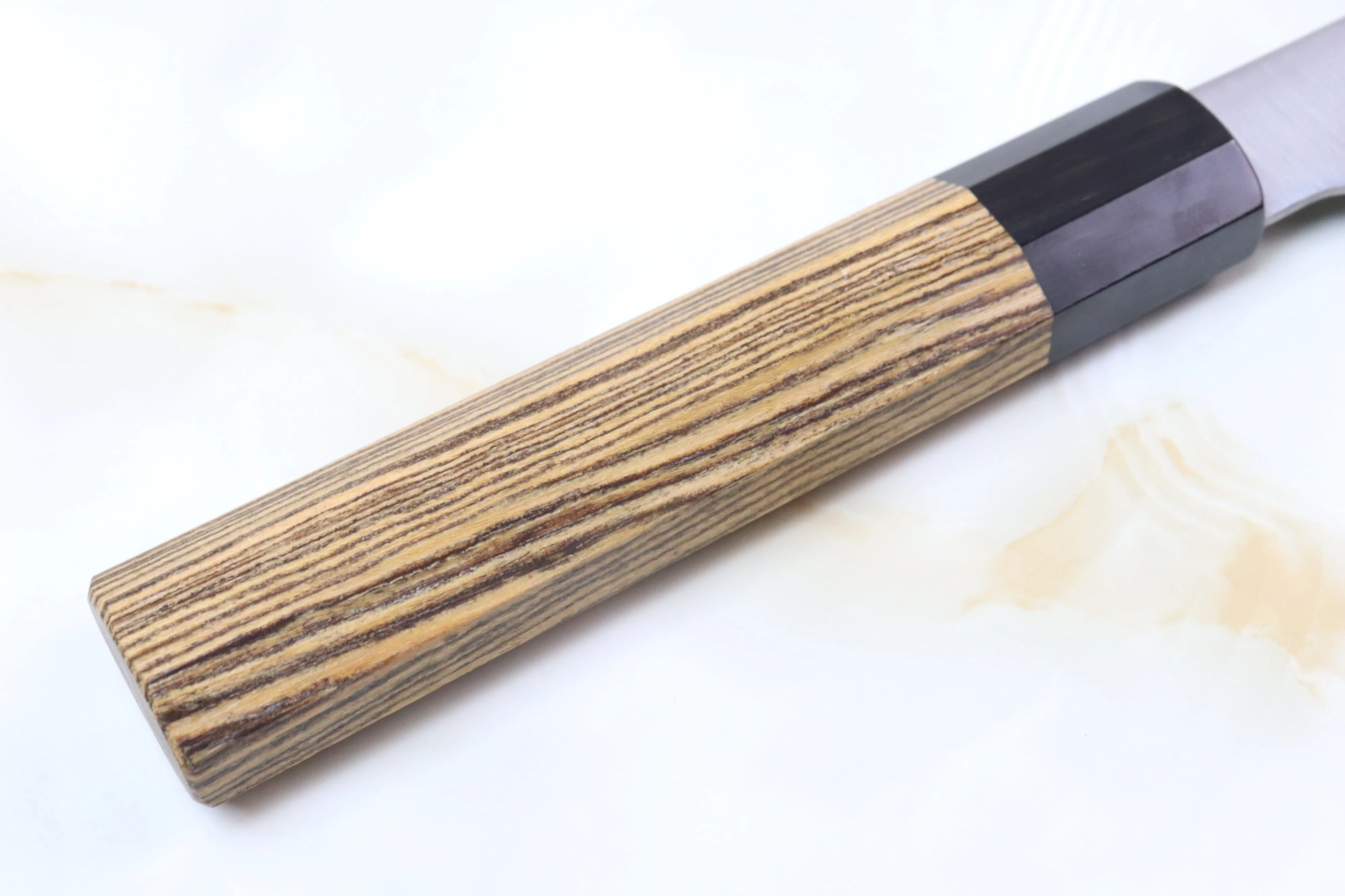 Sukenari ZDP-189 Wa Series Wa Gyuto (210mm to 270mm, 3 sizes, Octagonal Bocote Wood Handle with Water Buffalo Horn Ferrule) - Image 3