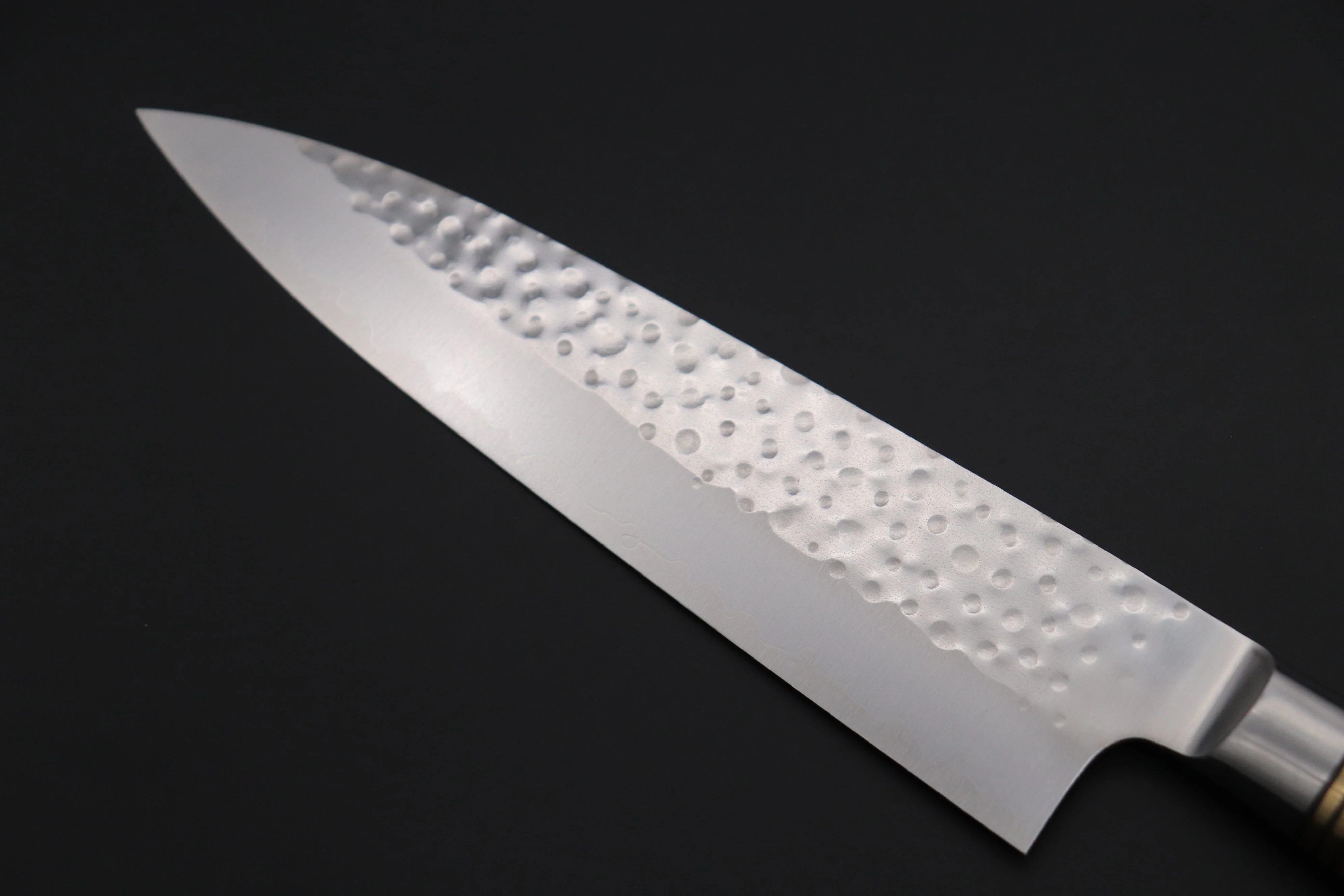 Takeshi Saji Nature Series — Hammer Forged R-2 Gyuto (210mm or 240mm, 2 Sizes, Quince Burl Wood Handle) - Image 6