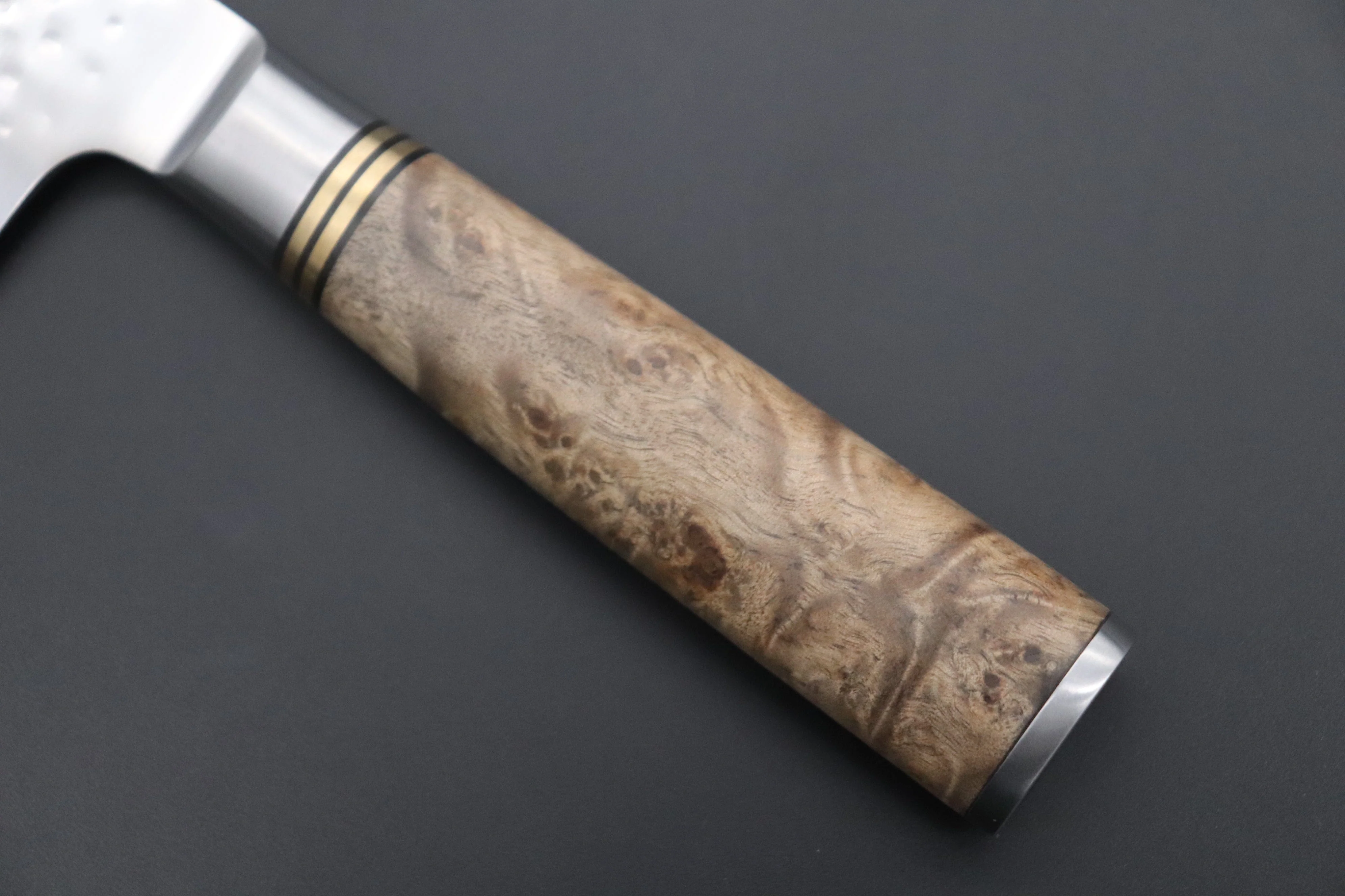 Takeshi Saji Nature Series — Hammer Forged R-2 Gyuto (210mm or 240mm, 2 Sizes, Quince Burl Wood Handle) - Image 7