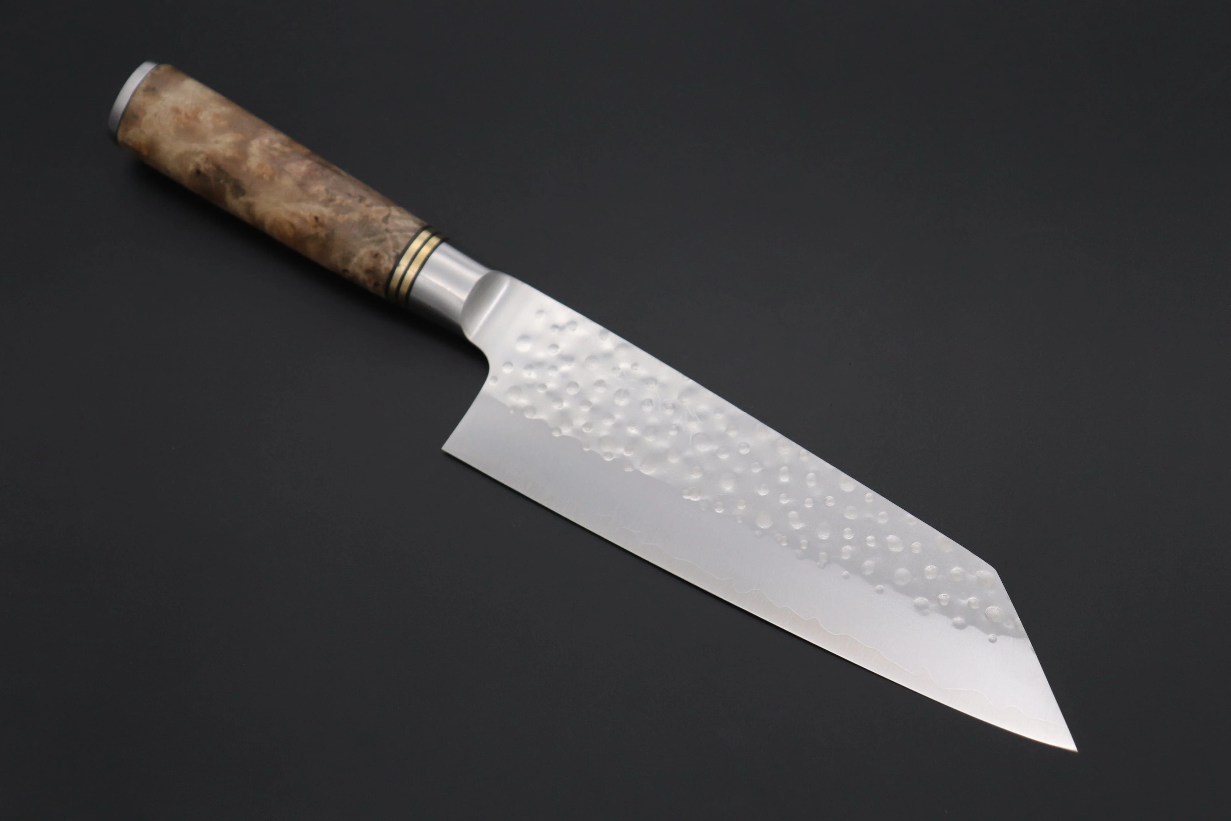 Takeshi Saji Nature Series — Hammer Forged R-2 SNR-6 Bunka 180mm (7 inch, Quince Burl Wood Handle)