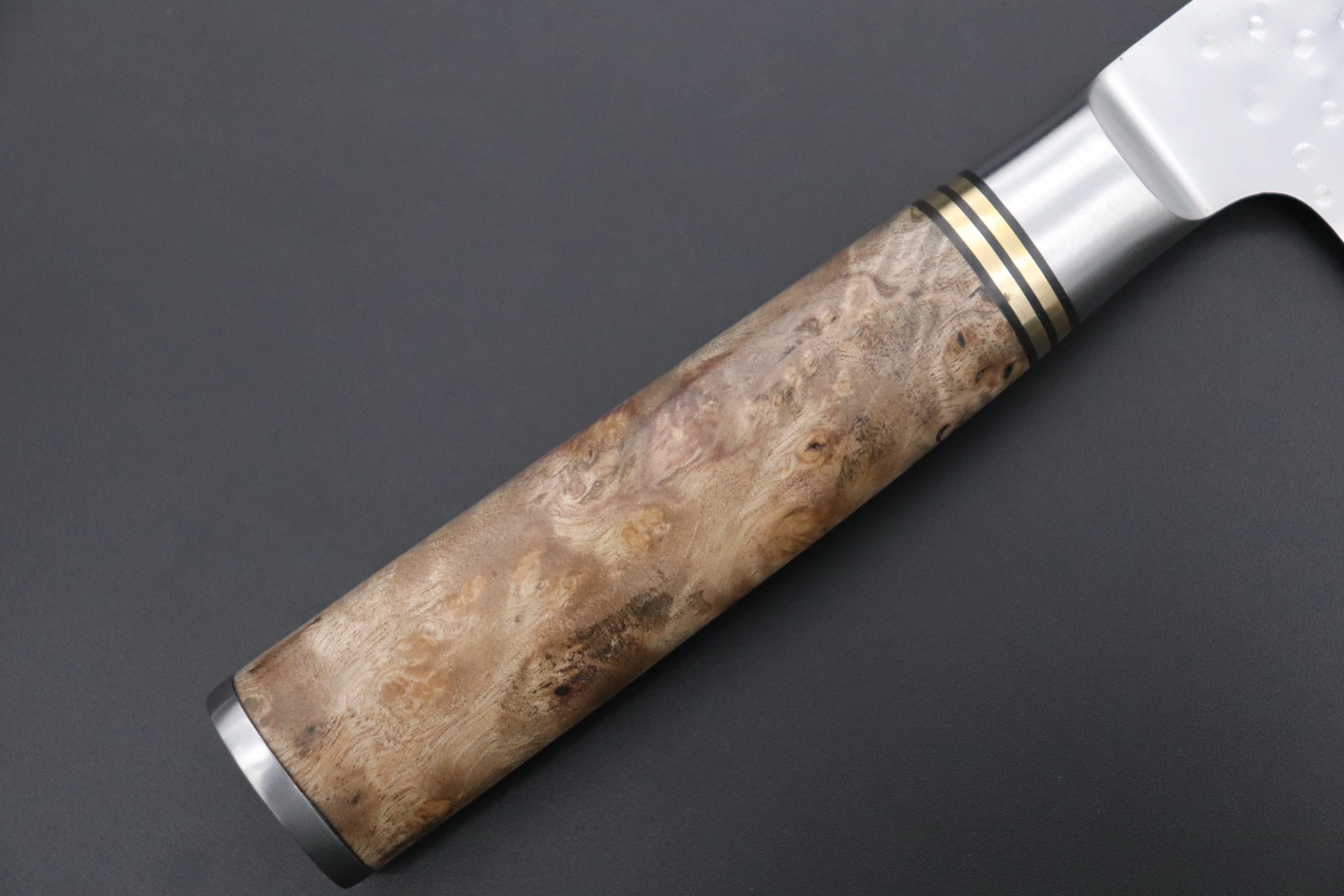 Takeshi Saji Nature Series — Hammer Forged R-2 SNR-6 Bunka 180mm (7 inch, Quince Burl Wood Handle) - Image 3