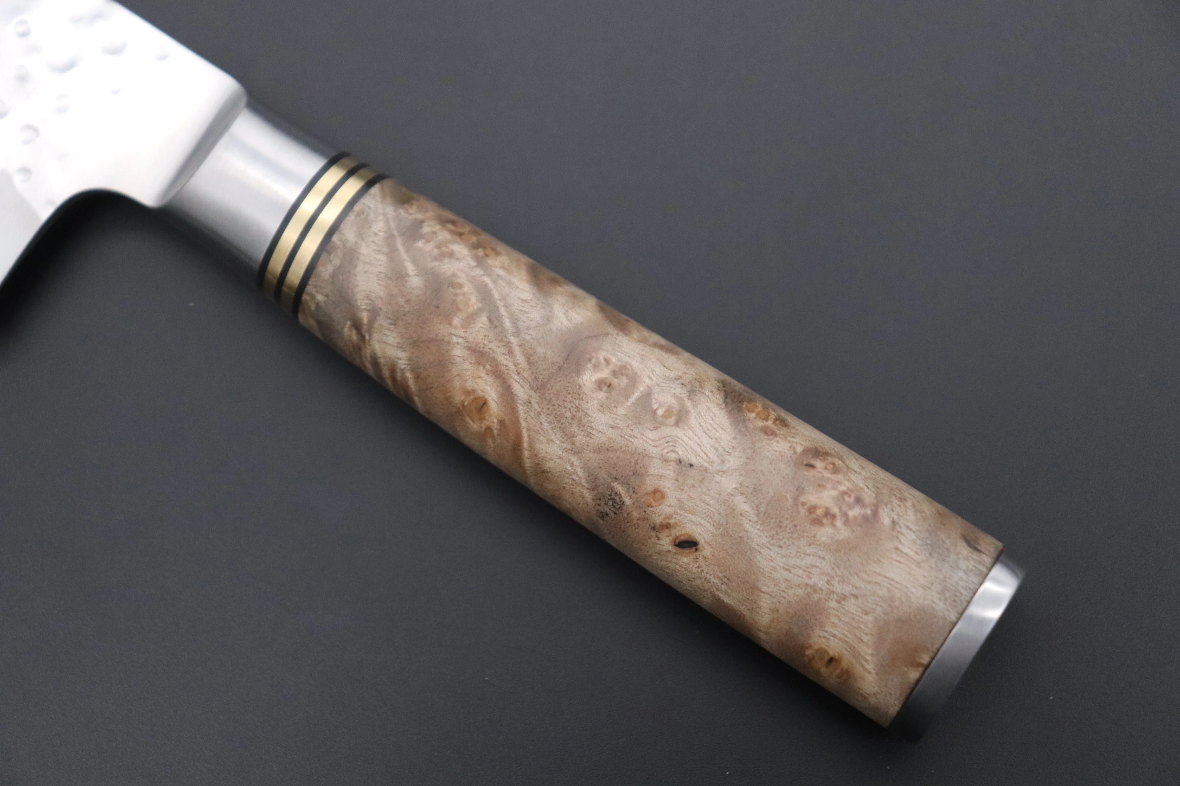 Takeshi Saji Nature Series — Hammer Forged R-2 SNR-6 Bunka 180mm (7 inch, Quince Burl Wood Handle) - Image 7
