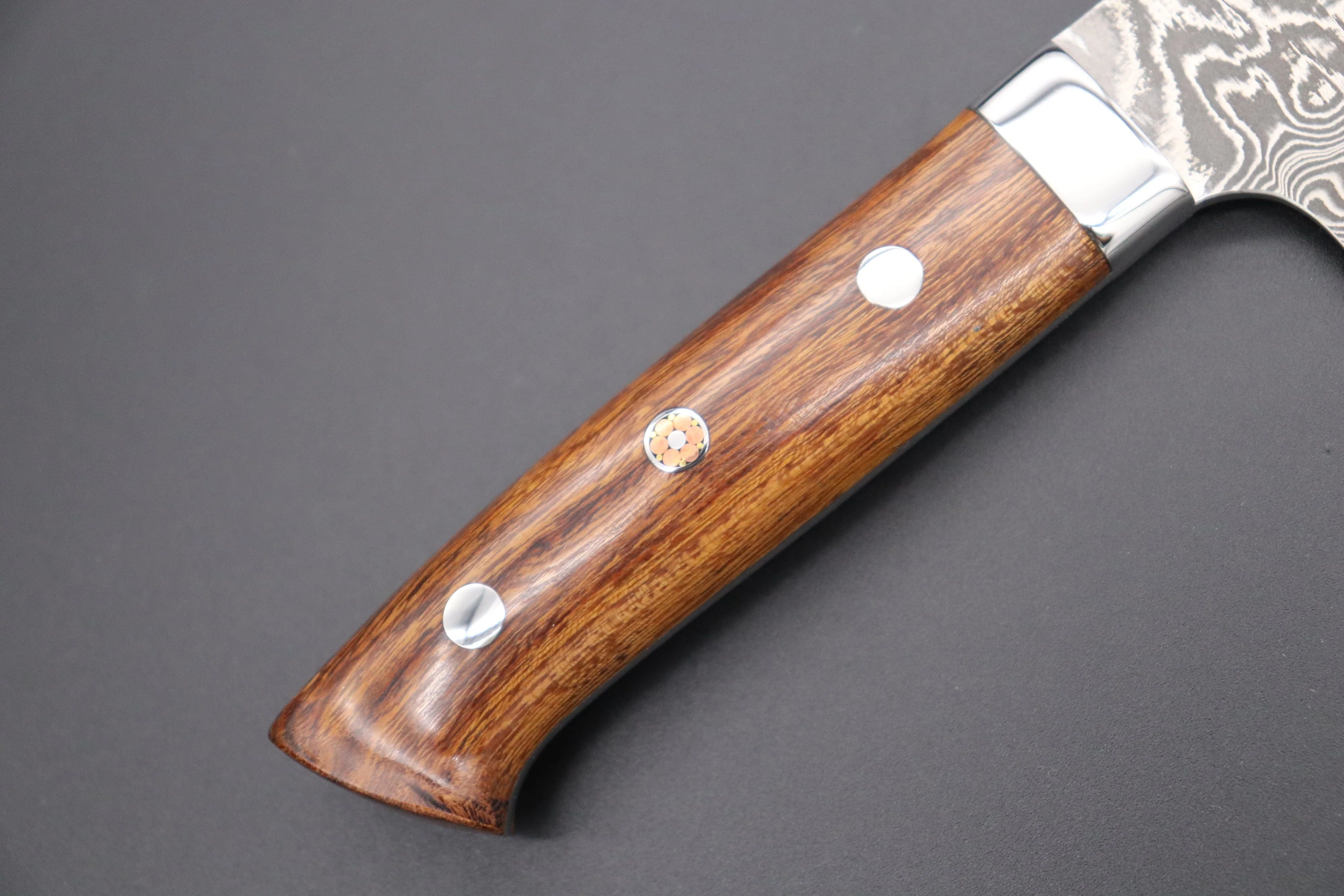 Takeshi Saji R-2 Custom Black Damascus Wild Series Gyuto (180mm to 270mm, 4 sizes, Ironwood Handle) - Image 3