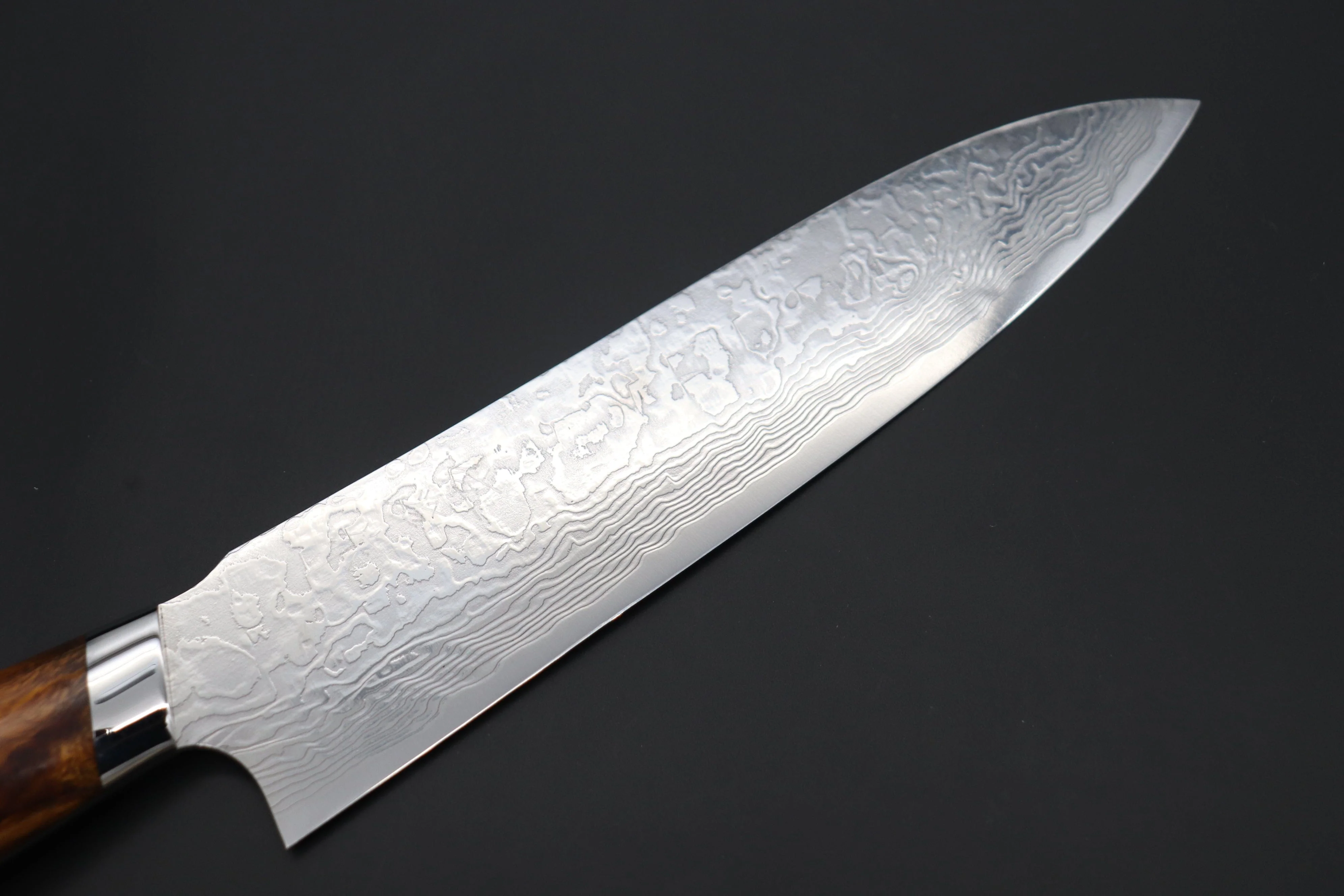Takeshi Saji R-2 Diamond Damascus Gyuto — Upswept Design (210mm and 240mm, Desert Ironwood Handle) - Image 2