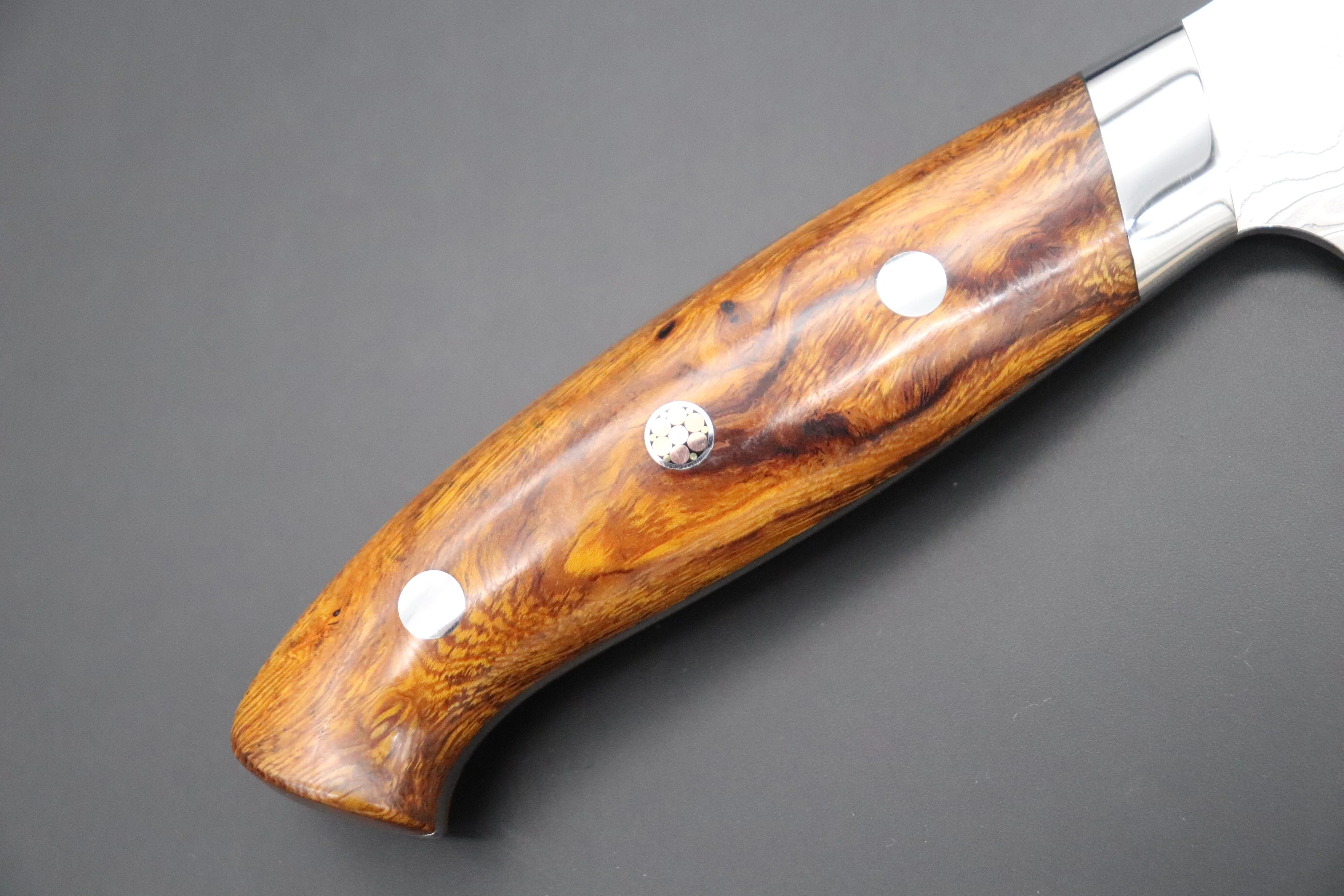 Takeshi Saji R-2 Diamond Damascus Gyuto — Upswept Design (210mm and 240mm, Desert Ironwood Handle) - Image 3