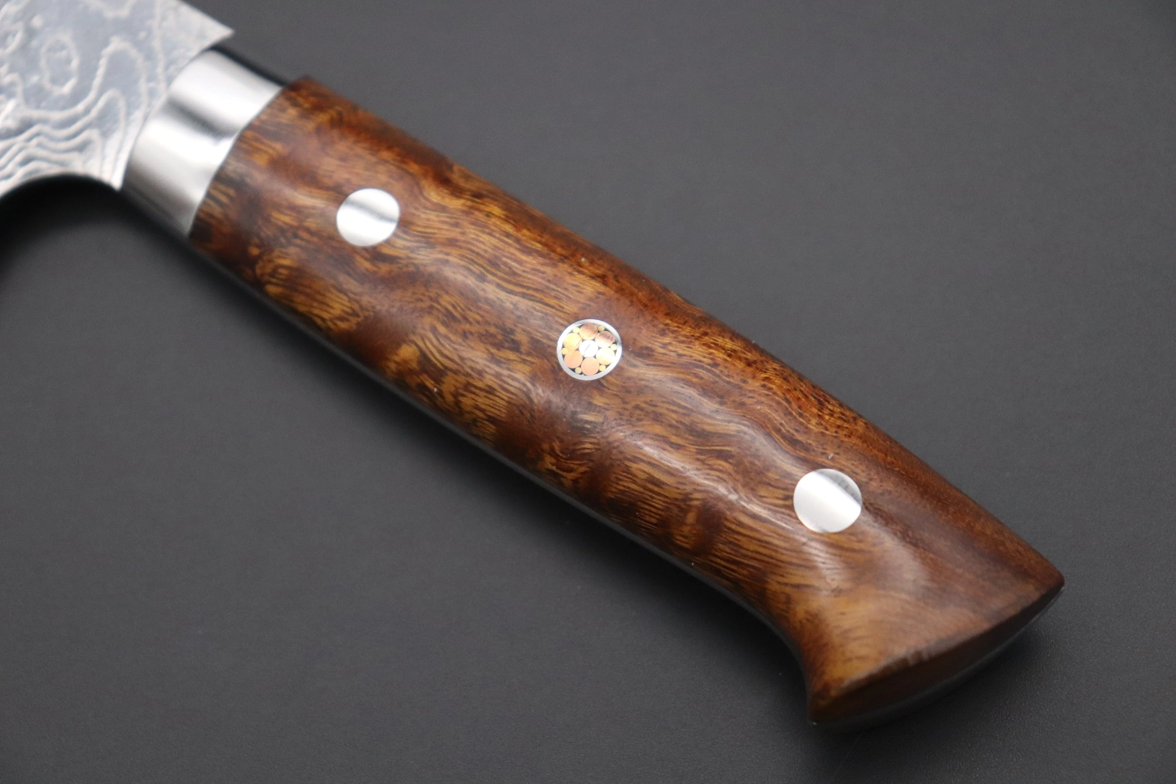 Takeshi Saji R-2 Custom Diamond Damascus Wild Series SRDD-BI Bunka180mm (Desert Ironwood Handle) - Image 7
