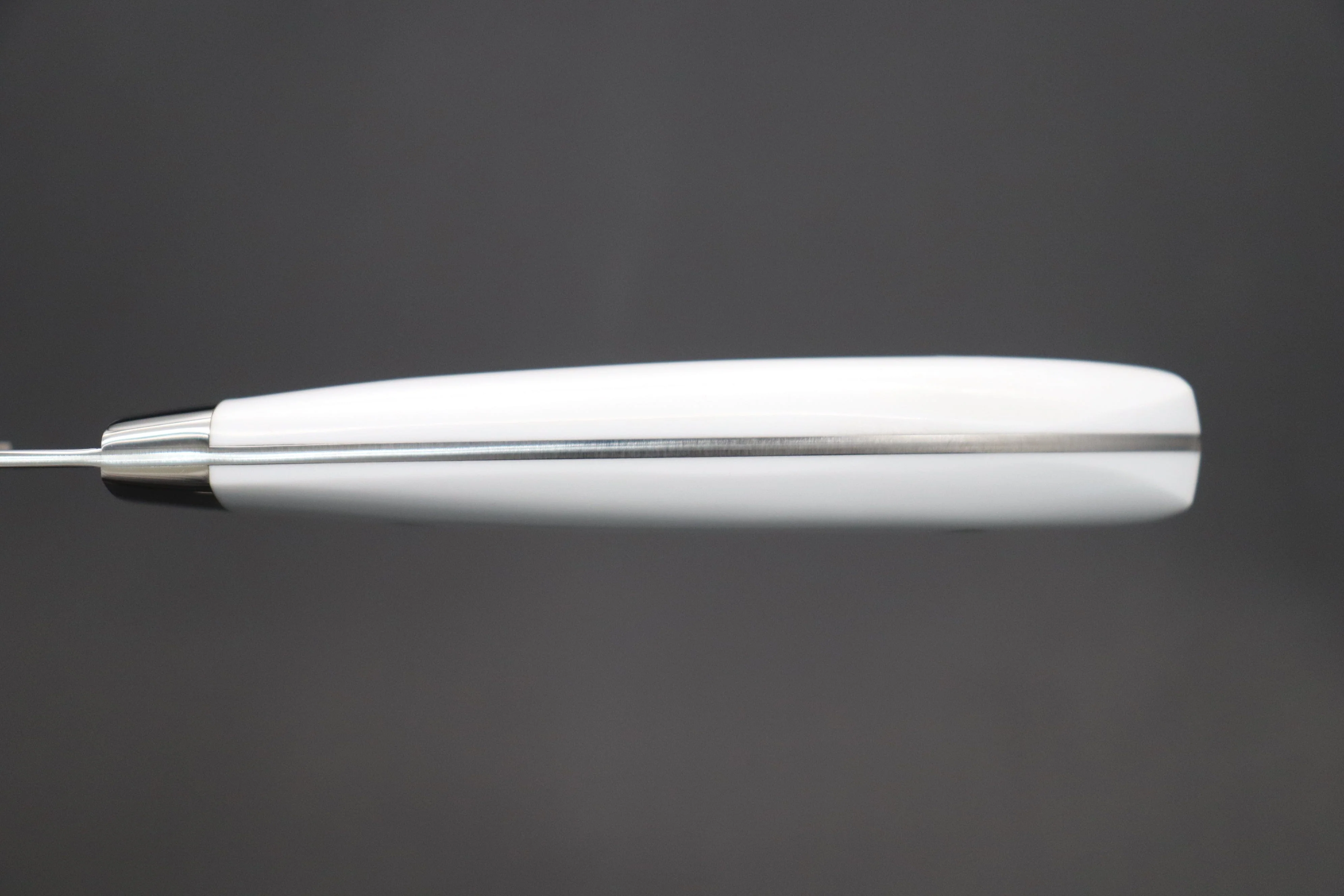 Takeshi Saji SRS-13 Hammer Forged, Custom Handmade Handle Series "Designed By Nomura" Gyuto (210mm and 240mm, 2 Sizes, , White Corian Handle) - Image 6