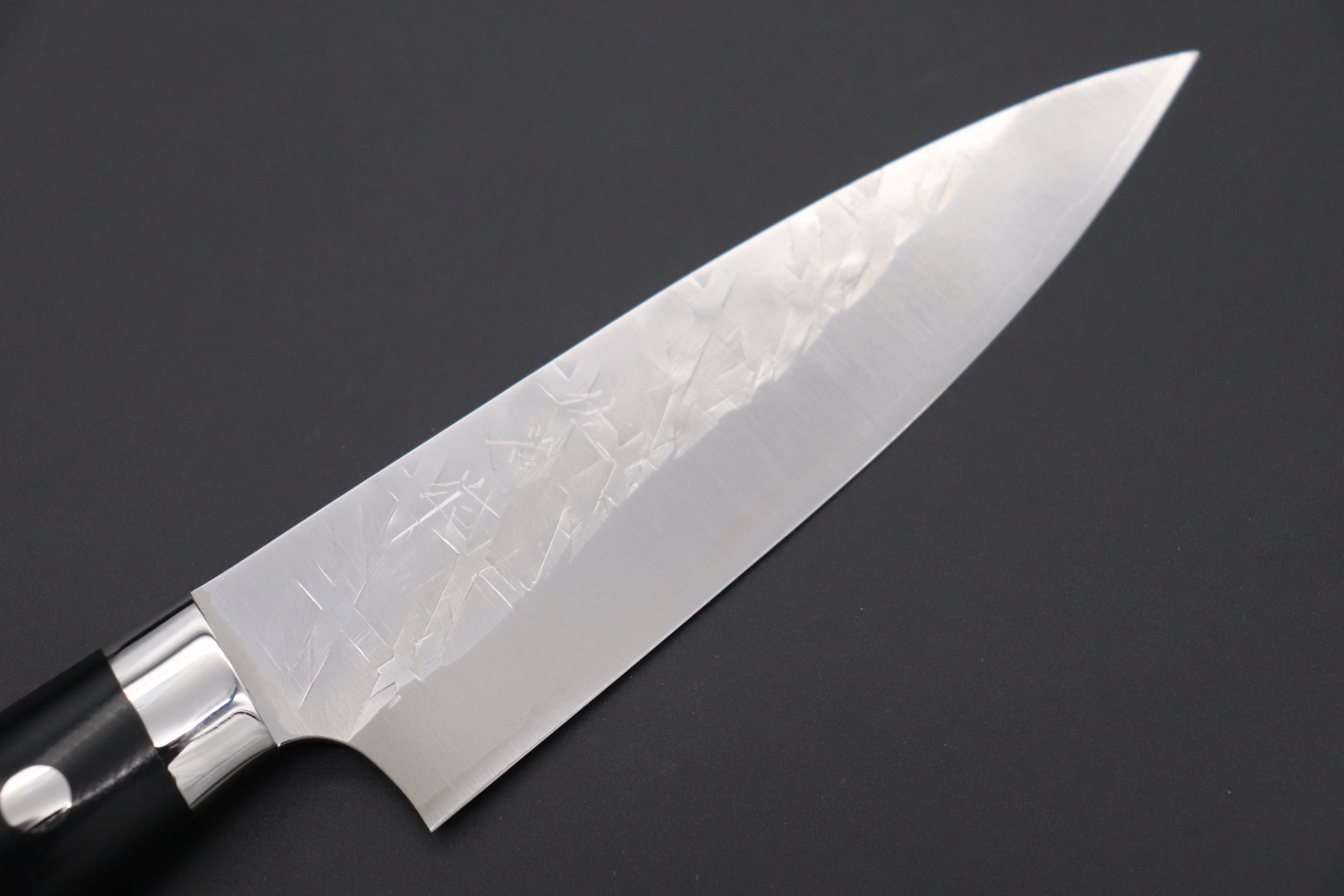 Takeshi Saji SRS-13 Hammer Forged, Custom Handmade Handle Series "Designed By Nomura" Petty 135mm (5.3 inch, Black Linen Micarta Handle) - Image 2