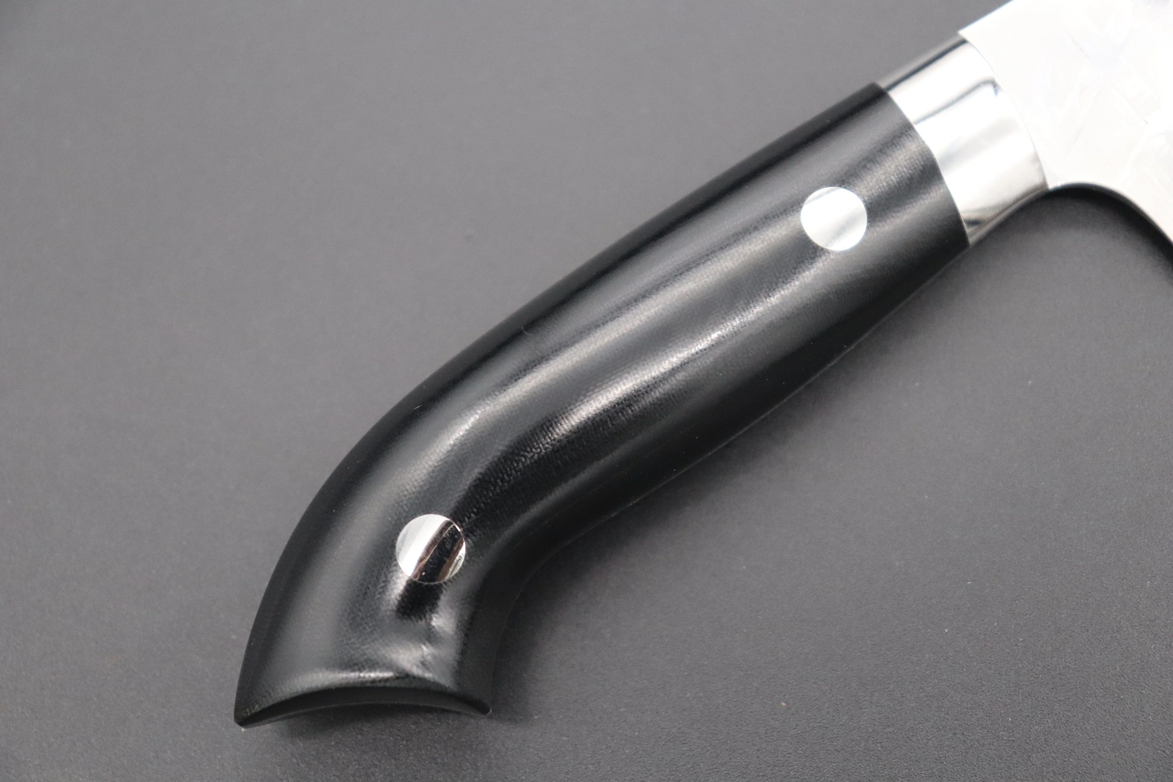 Takeshi Saji SRS-13 Hammer Forged, Custom Handmade Handle Series "Designed By Nomura" Petty 135mm (5.3 inch, Black Linen Micarta Handle) - Image 3