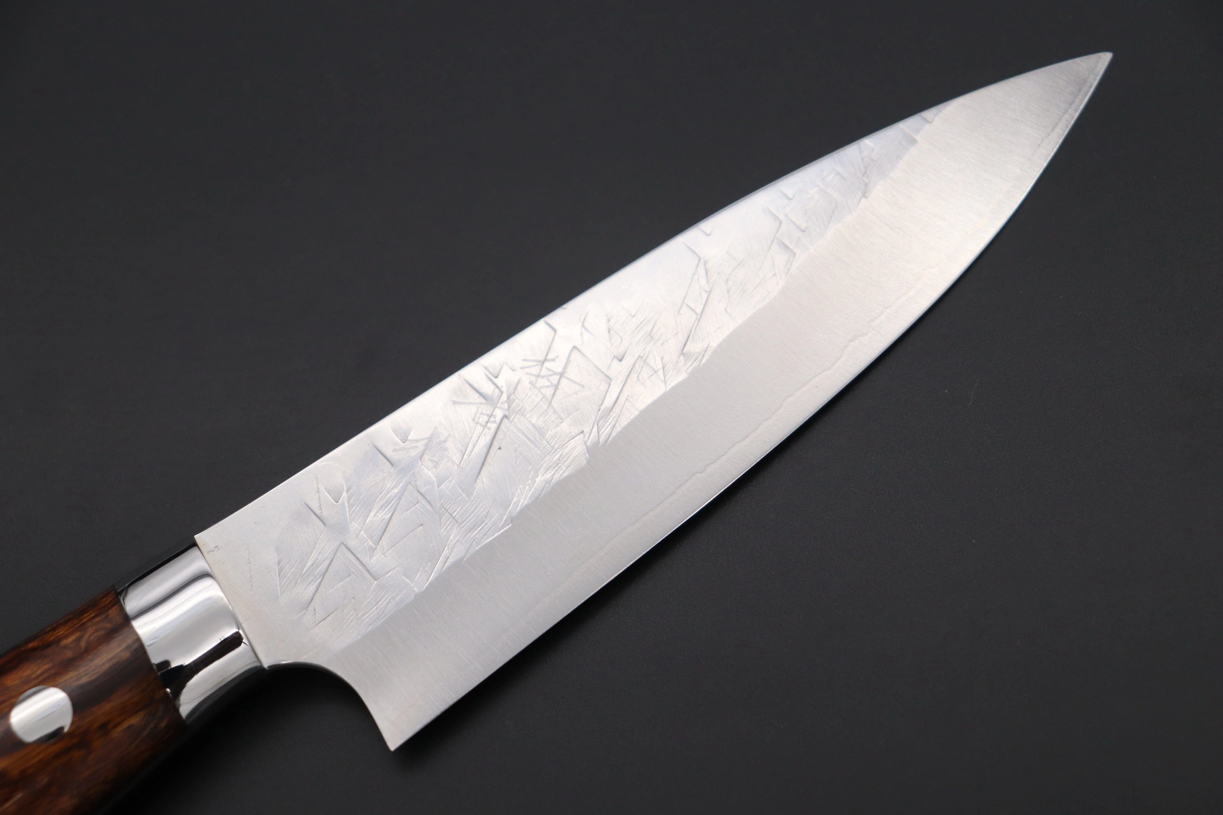 Takeshi Saji SRS-13 Hammer Forged, Custom Handmade Handle Series "Designed By Nomura" Petty 135mm (5.3 inch, Ironwood Handle) - Image 2