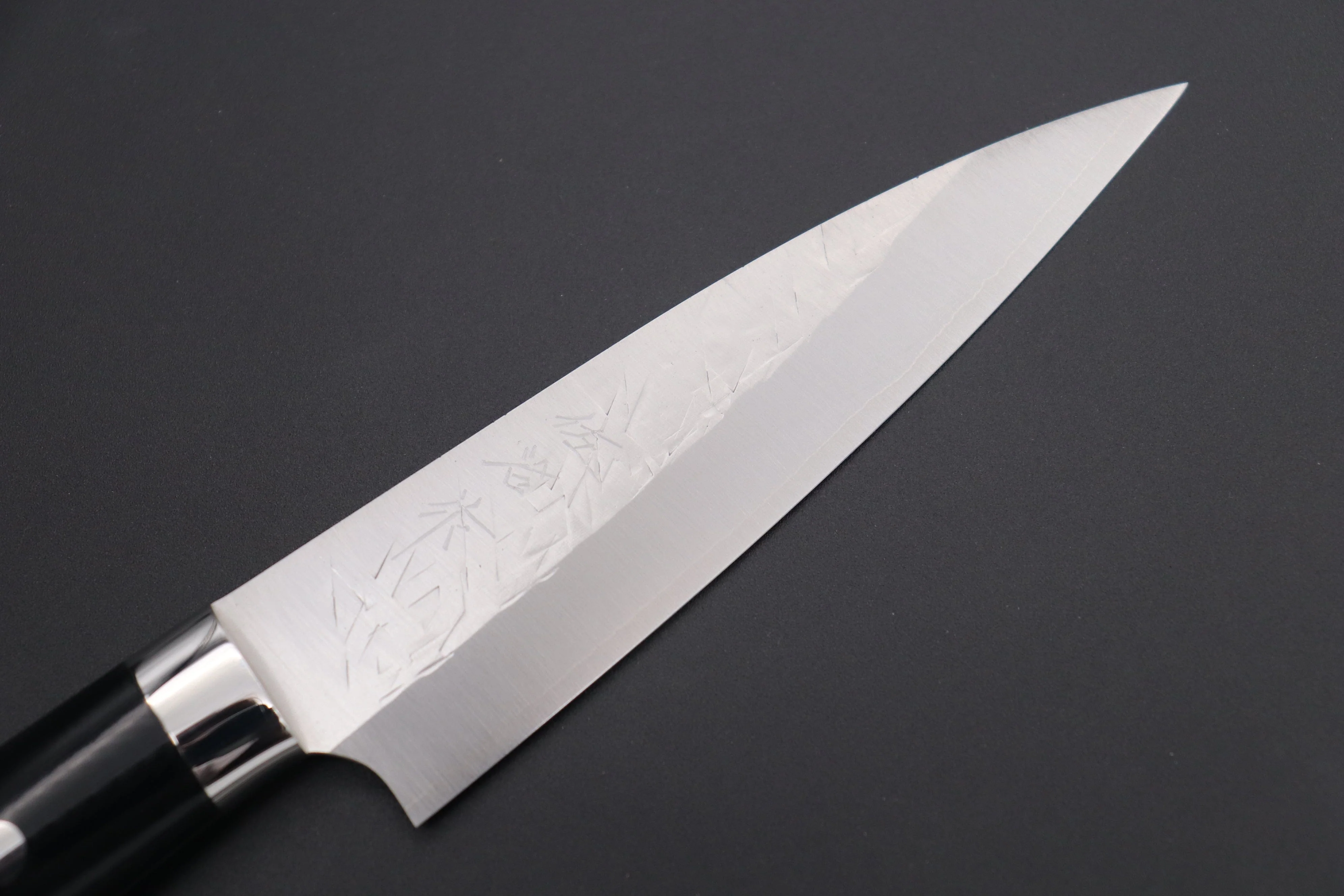 Takeshi Saji SRS-13 Hammer Forged, Custom Handmade Handle Series Petty 135mm (5.3 inch, Black Linen Micarta Handle) - Image 2