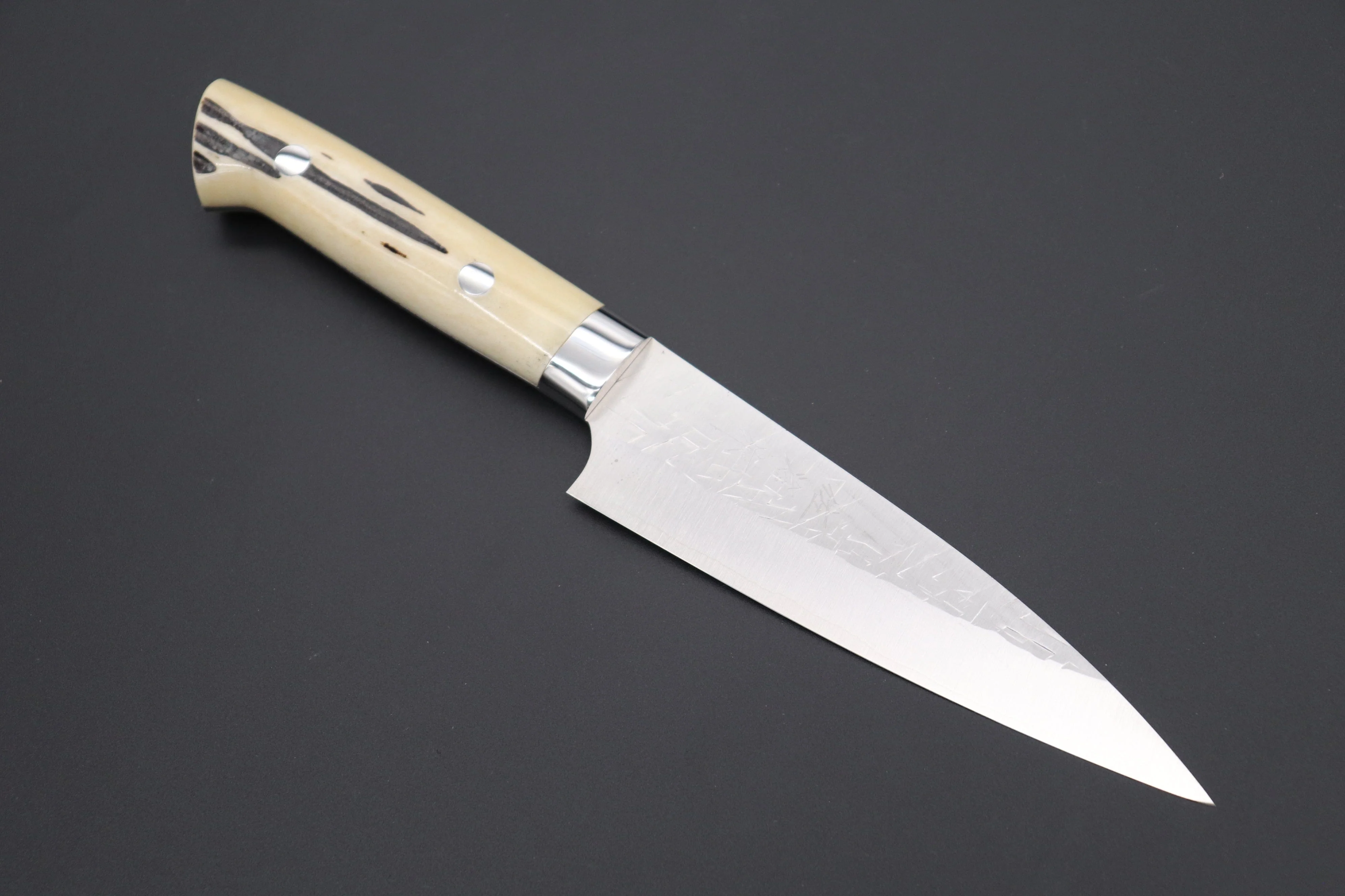 Takeshi Saji SRS-13 Hammer Forged, Custom Handmade Handle Series Petty 135mm (5.3 inch, Stag Bone Handle)