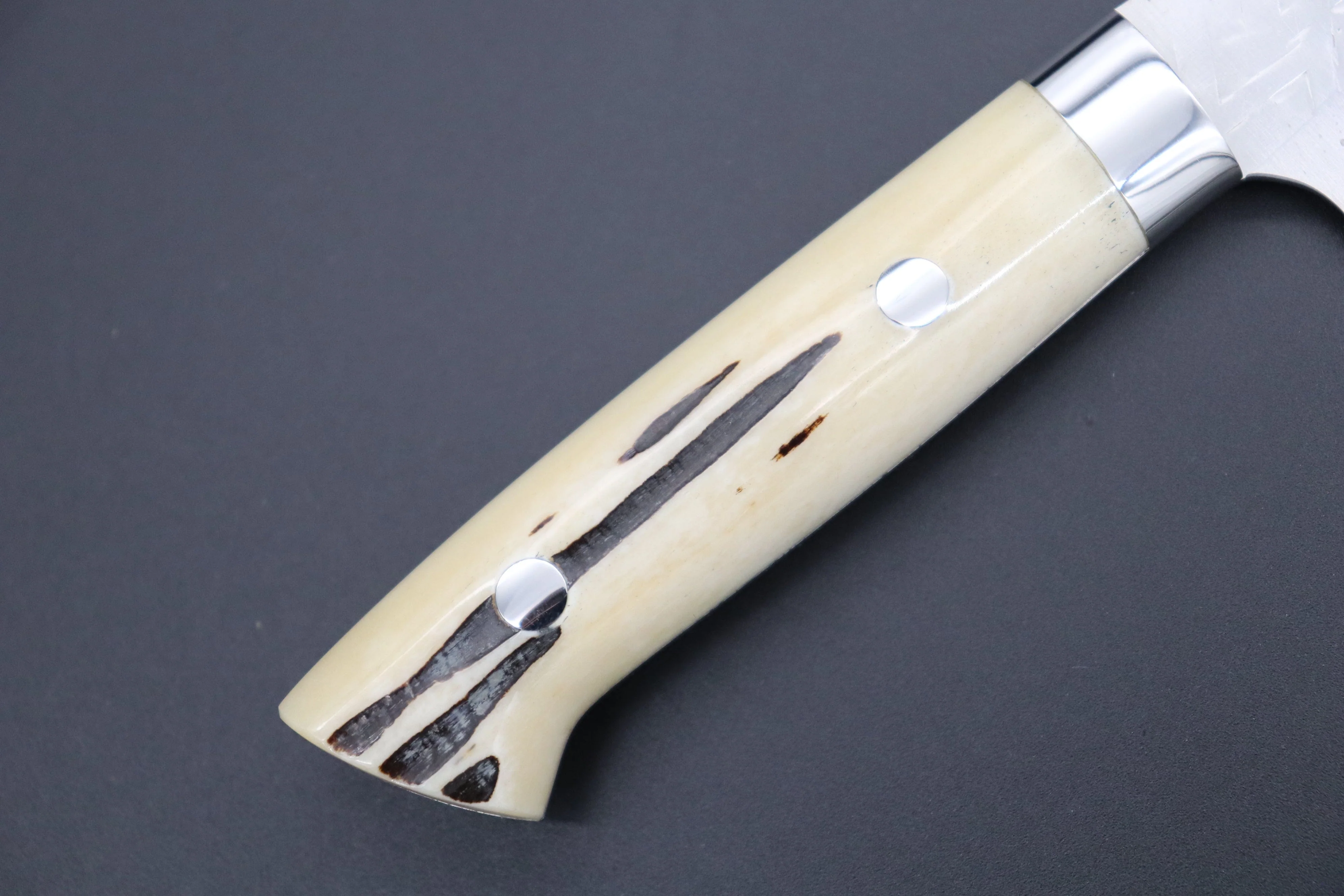 Takeshi Saji SRS-13 Hammer Forged, Custom Handmade Handle Series Petty 135mm (5.3 inch, Stag Bone Handle) - Image 3