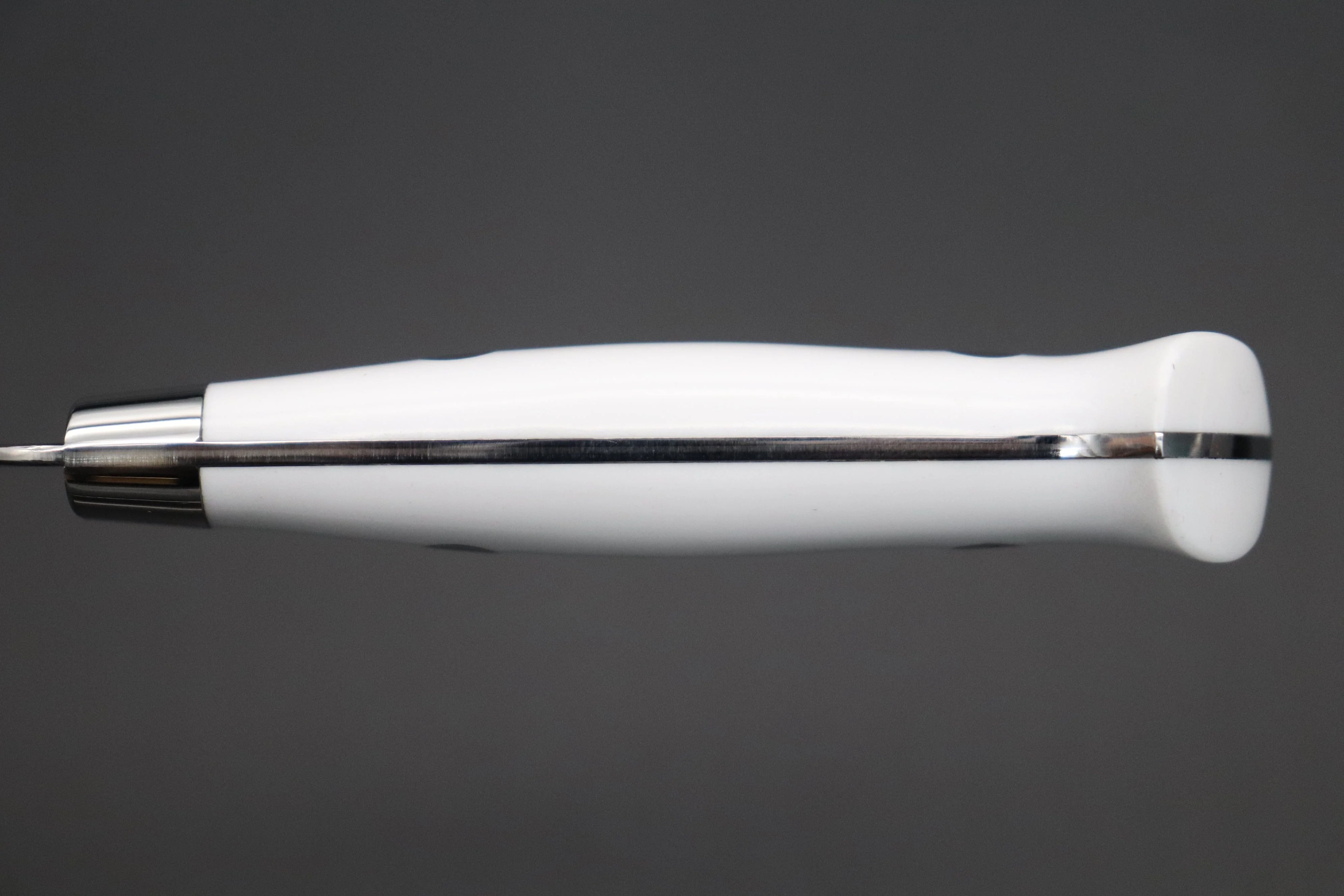 Takeshi Saji SRS-13 Hammer Forged, Custom Handmade Handle Series Petty 135mm (5.3 inch, White Corian Handle) - Image 8