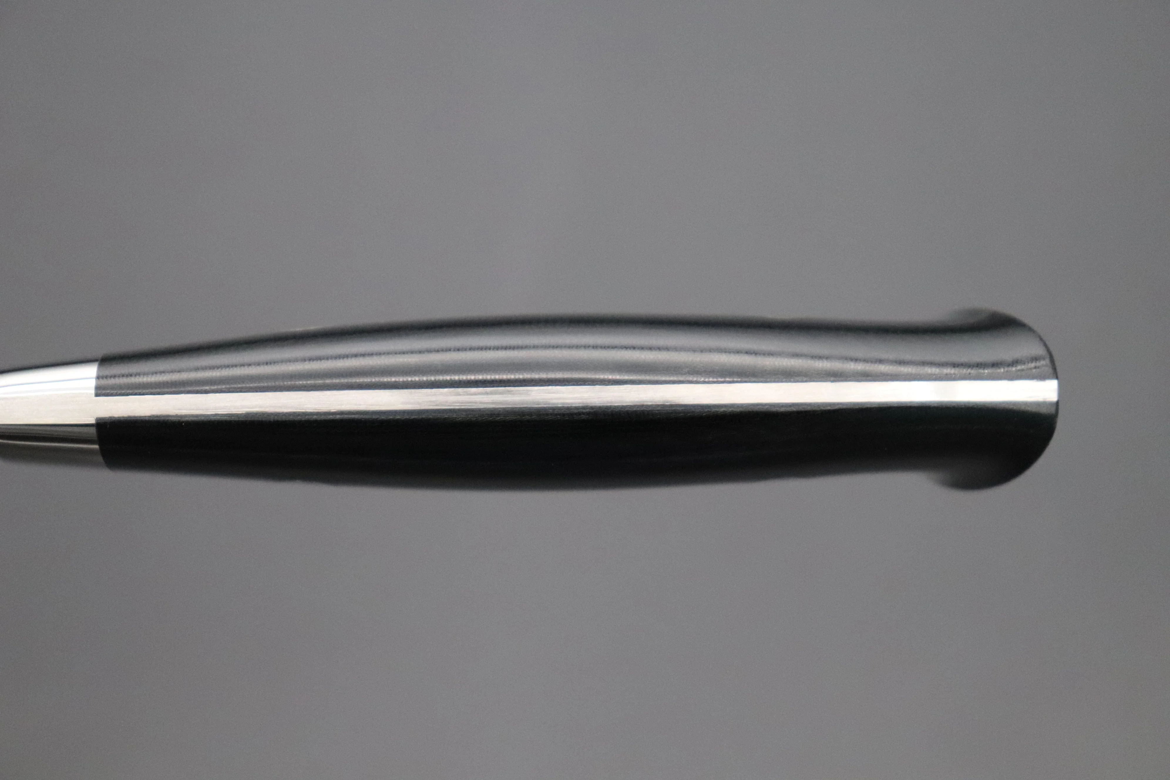 Takeshi Saji SRS-13 Hammer Forged, Custom Handmade Handle Series Santoku 180mm (7 inch, Black Linen Micarta Handle) - Image 6
