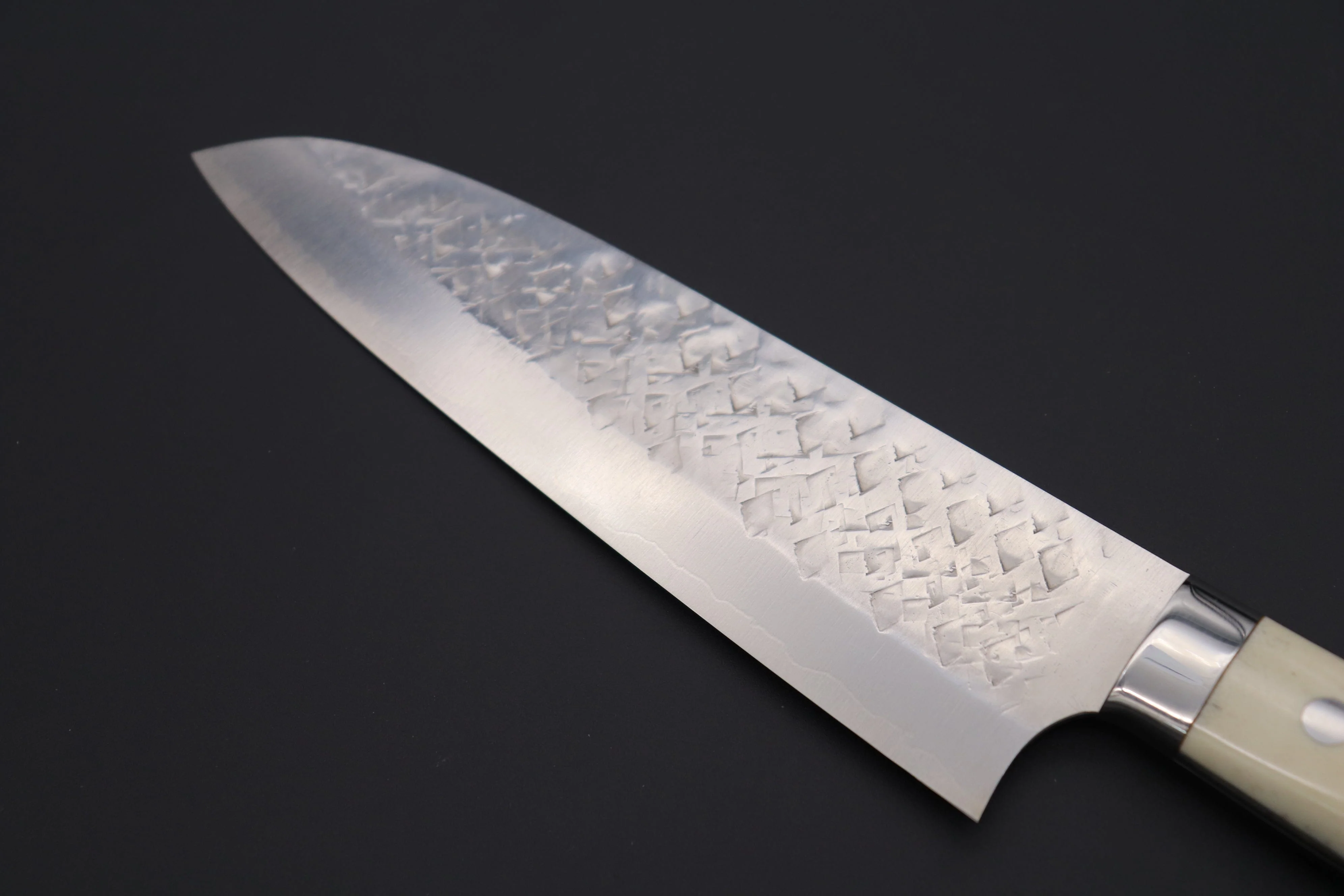 Takeshi Saji SRS-13 Hammer Forged, Custom Handmade Handle Series Santoku 180mm (7 inch, Stag Bone Handle) - Image 8