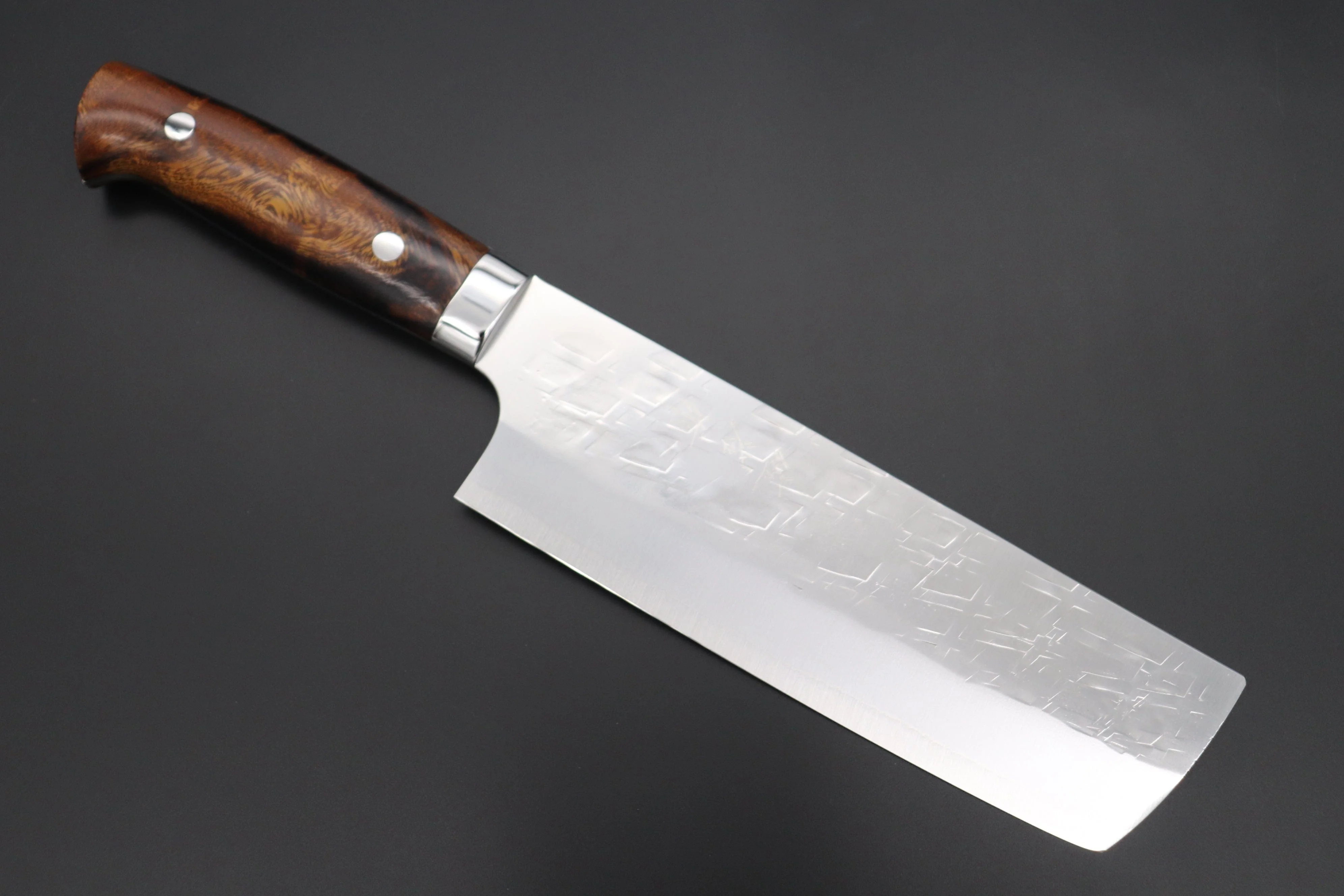 Takeshi Saji SRS-13 Hammer Forged, Custom Handmade Handle Series Nakiri 165mm (6.4 inch, Ironwood Handle)