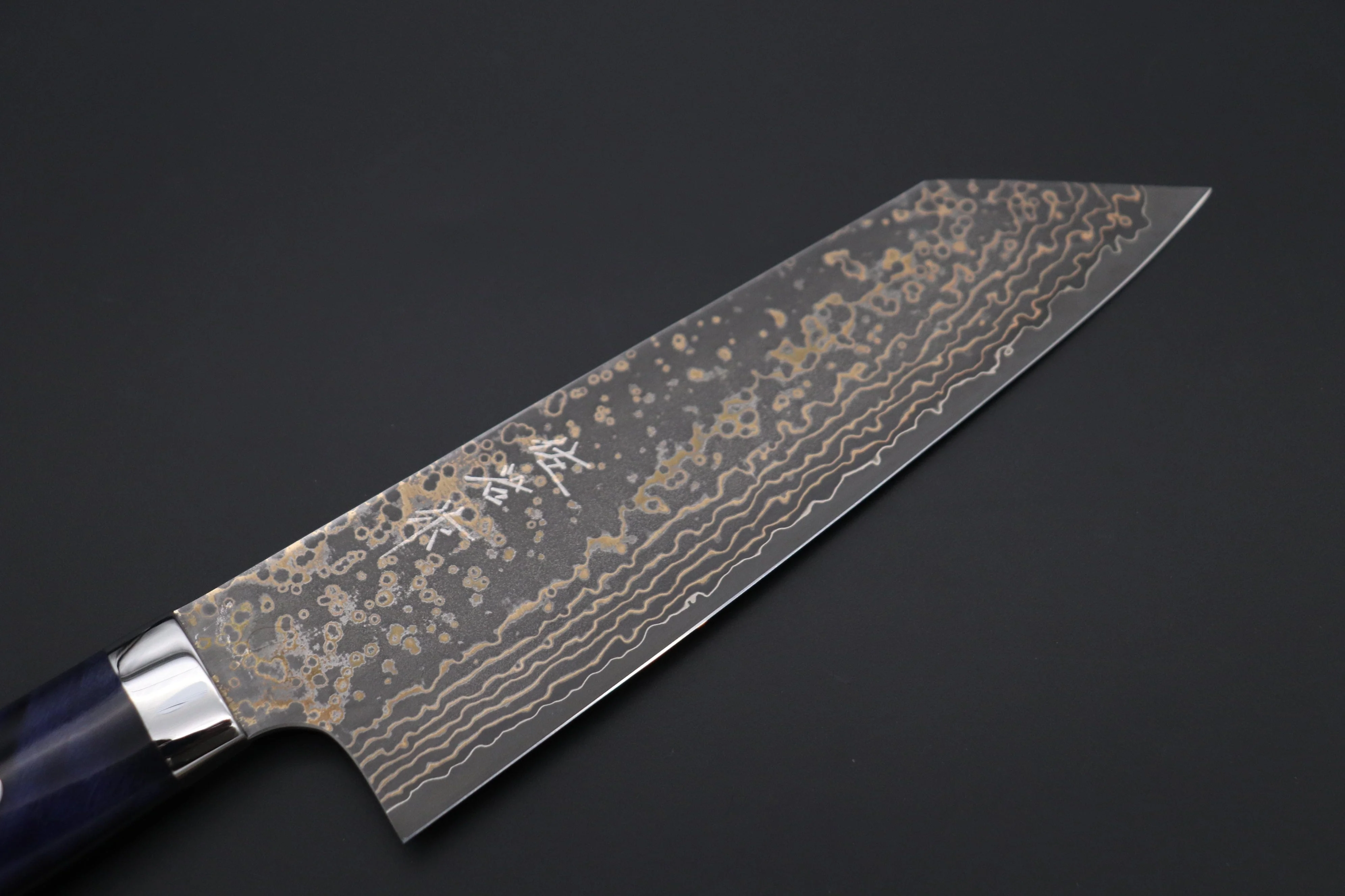 Takeshi Saji SUMMIT ― Limited Edition Custom Series  SMT-1080 VG-10W Multi-Colored Golden-Rainbow Damascus Bunka 175mm (6.8 Inch) - Image 2