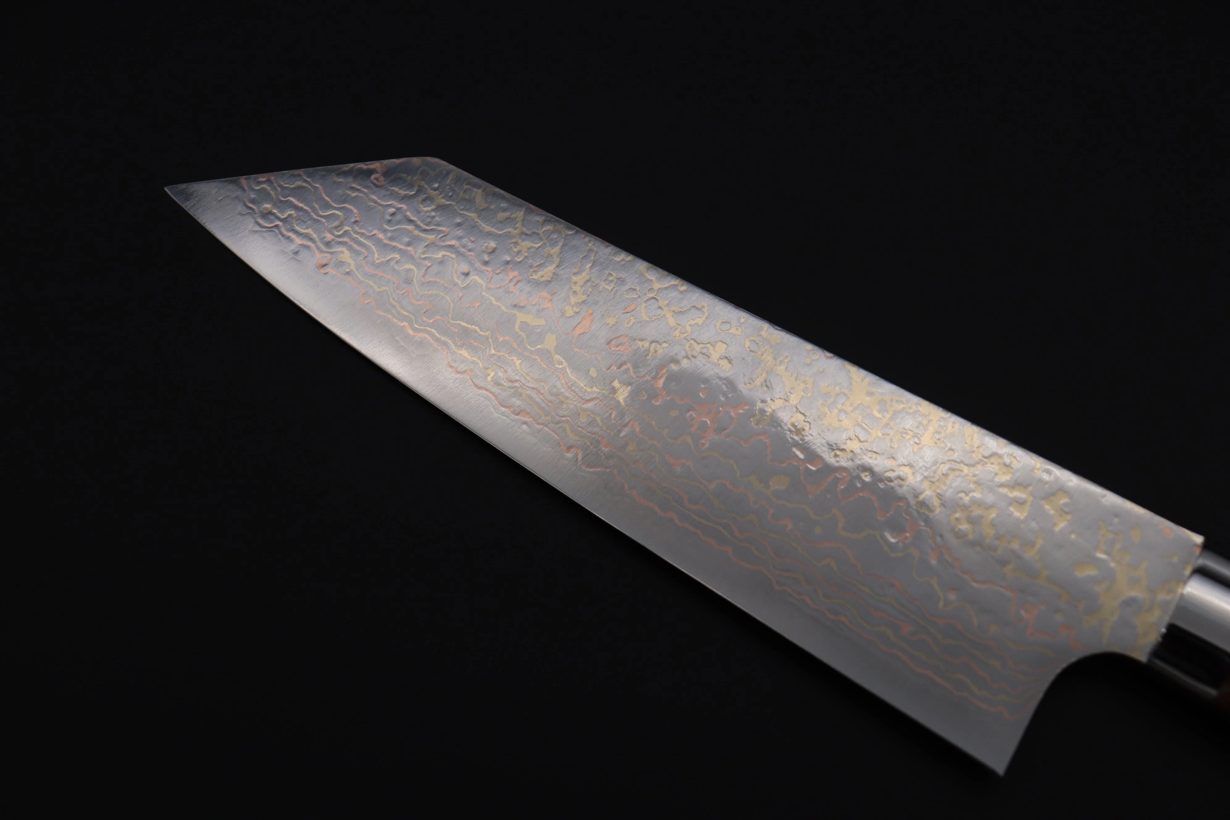 Takeshi Saji SUMMIT ― Limited Edition Custom Series SMT-1118 VG-10W磨 Multi-Colored Golden-Rainbow Damascus Bunka 175mm (6.8 Inch) - Image 6