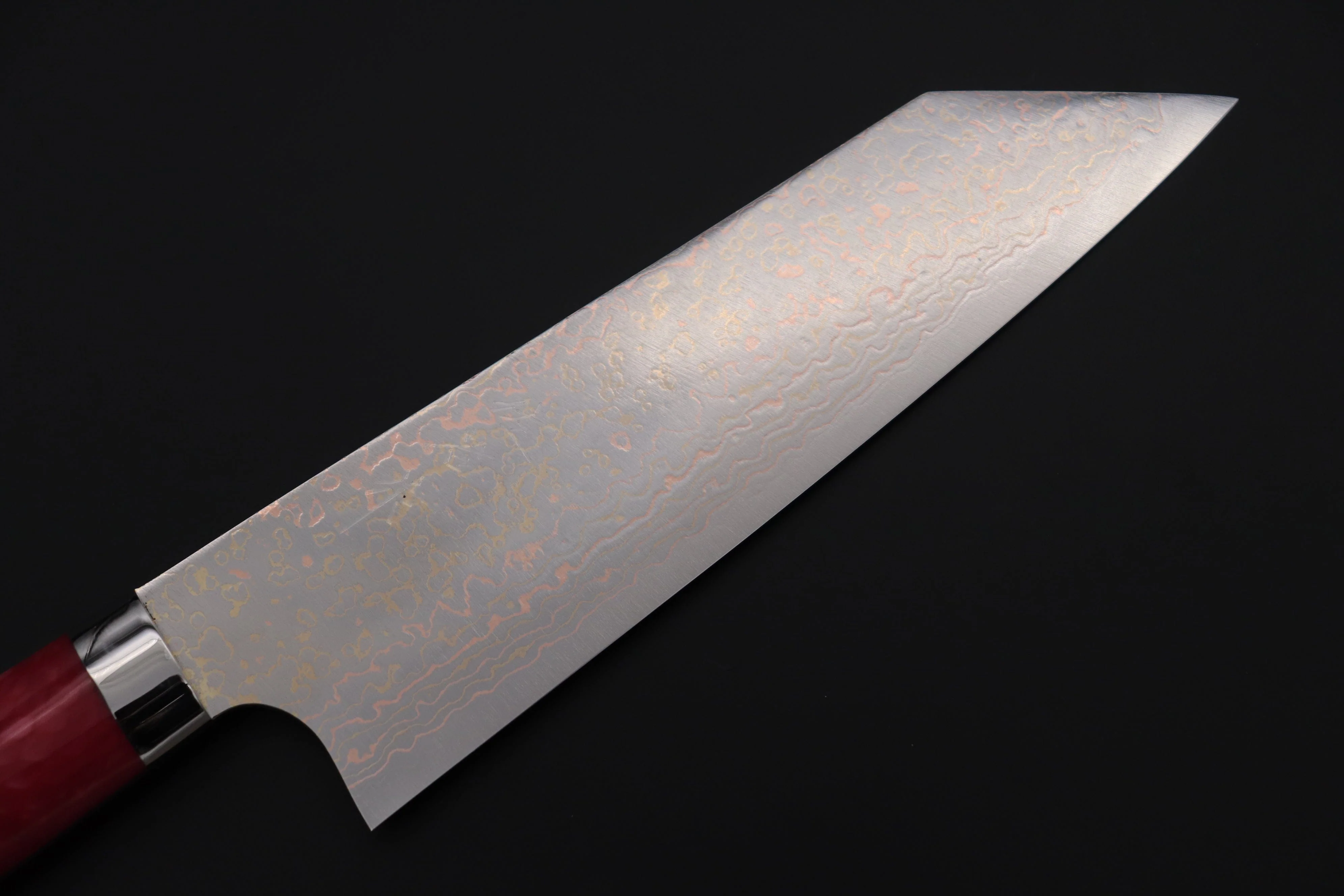 Takeshi Saji SUMMIT ― Limited Edition Custom Series SMT-1122 VG-10W磨 Multi-Colored Golden-Rainbow Damascus Bunka 175mm (6.8 Inch) - Image 2