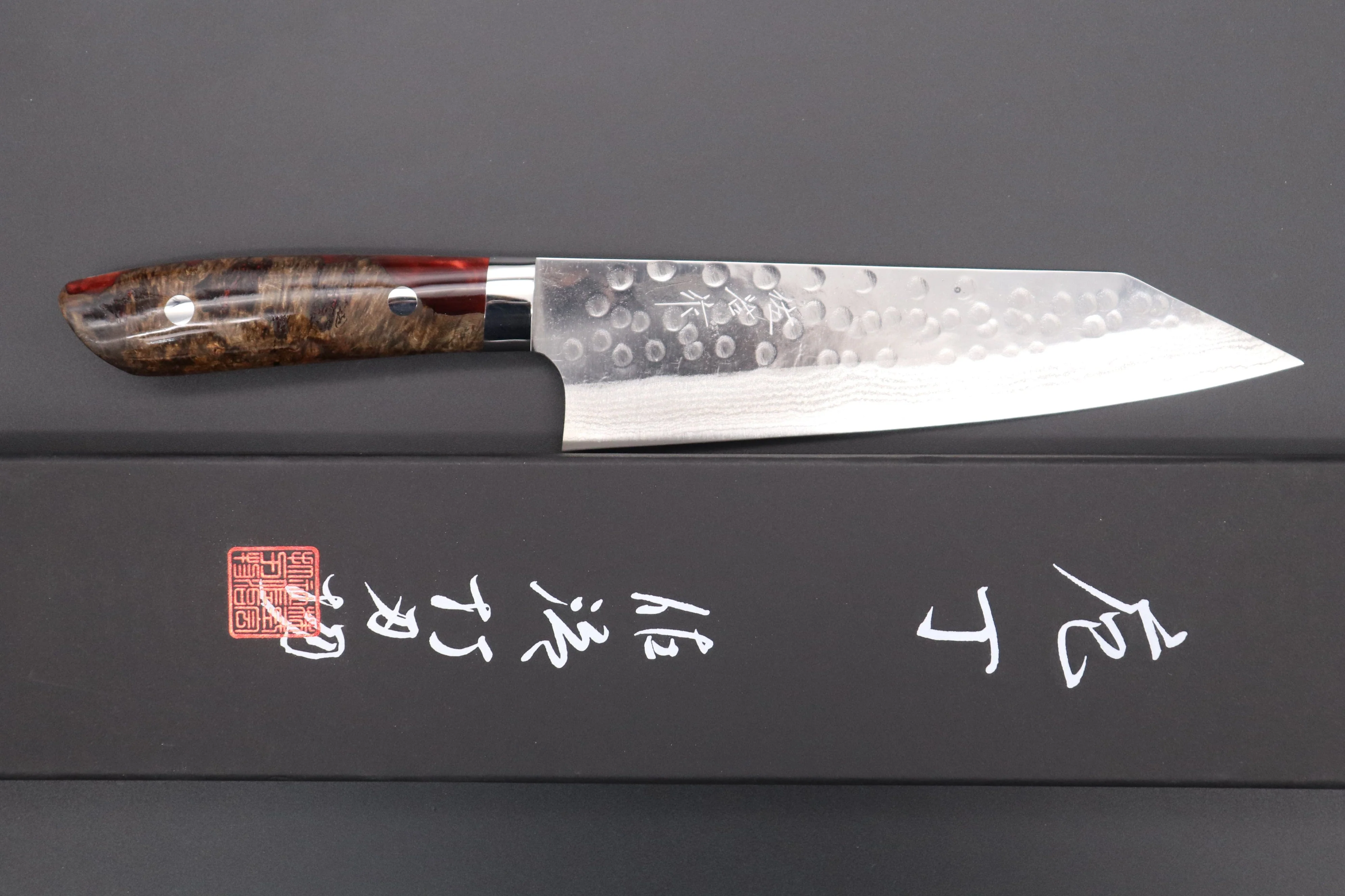 Takeshi Saji SUMMIT ― Limited Edition Custom Series SMT-629 SRS-13 Custom Hammered Tsuchime Damascus Kiritsuke Gyuto 180mm (7 Inch) - Image 8