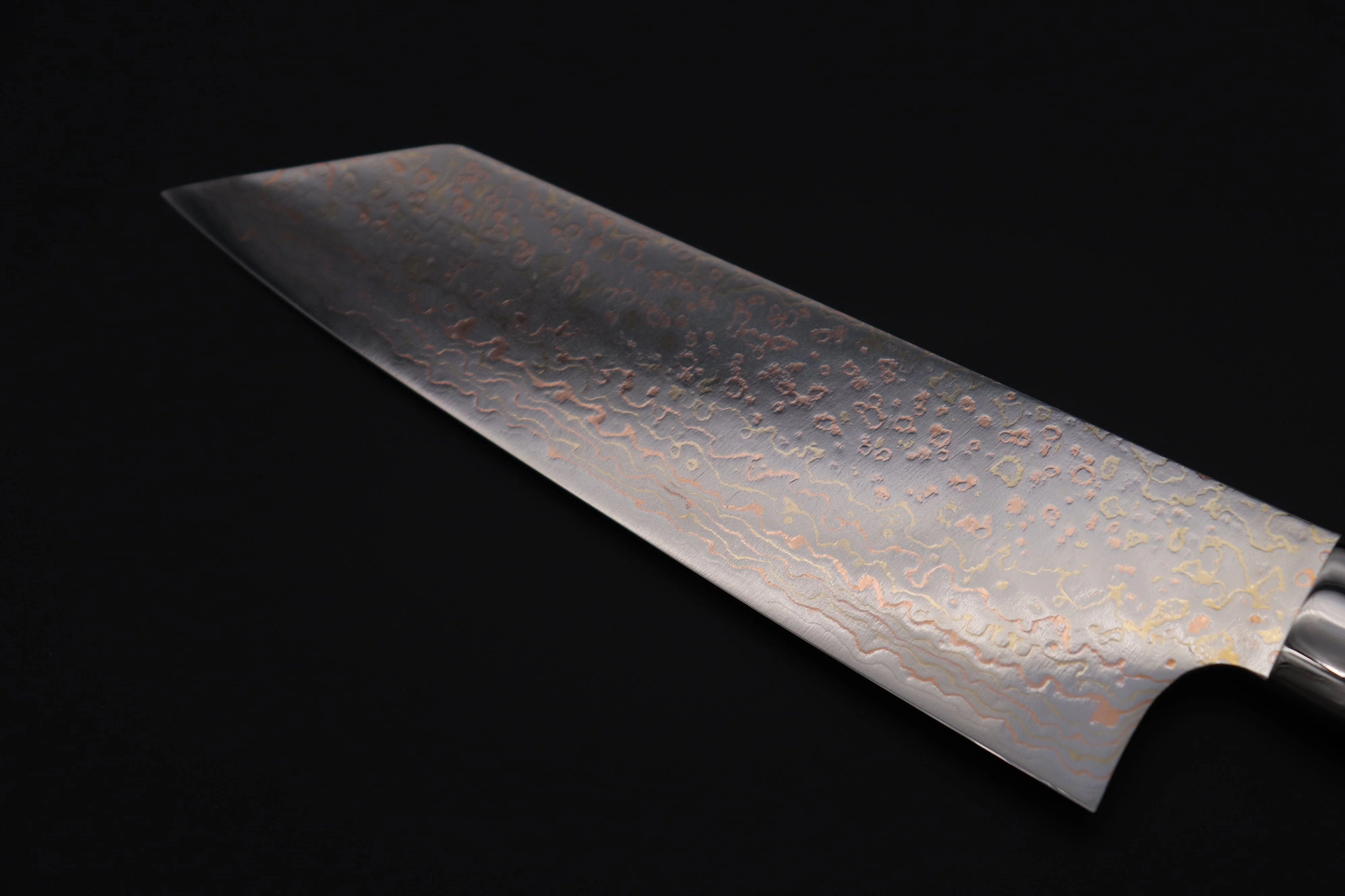 Takeshi Saji SUMMIT ― Limited Edition Custom Series  SMT-988 VG-10W磨 Multi-Colored Golden-Rainbow Damascus Bunka 175mm (6.8 Inch) - Image 6