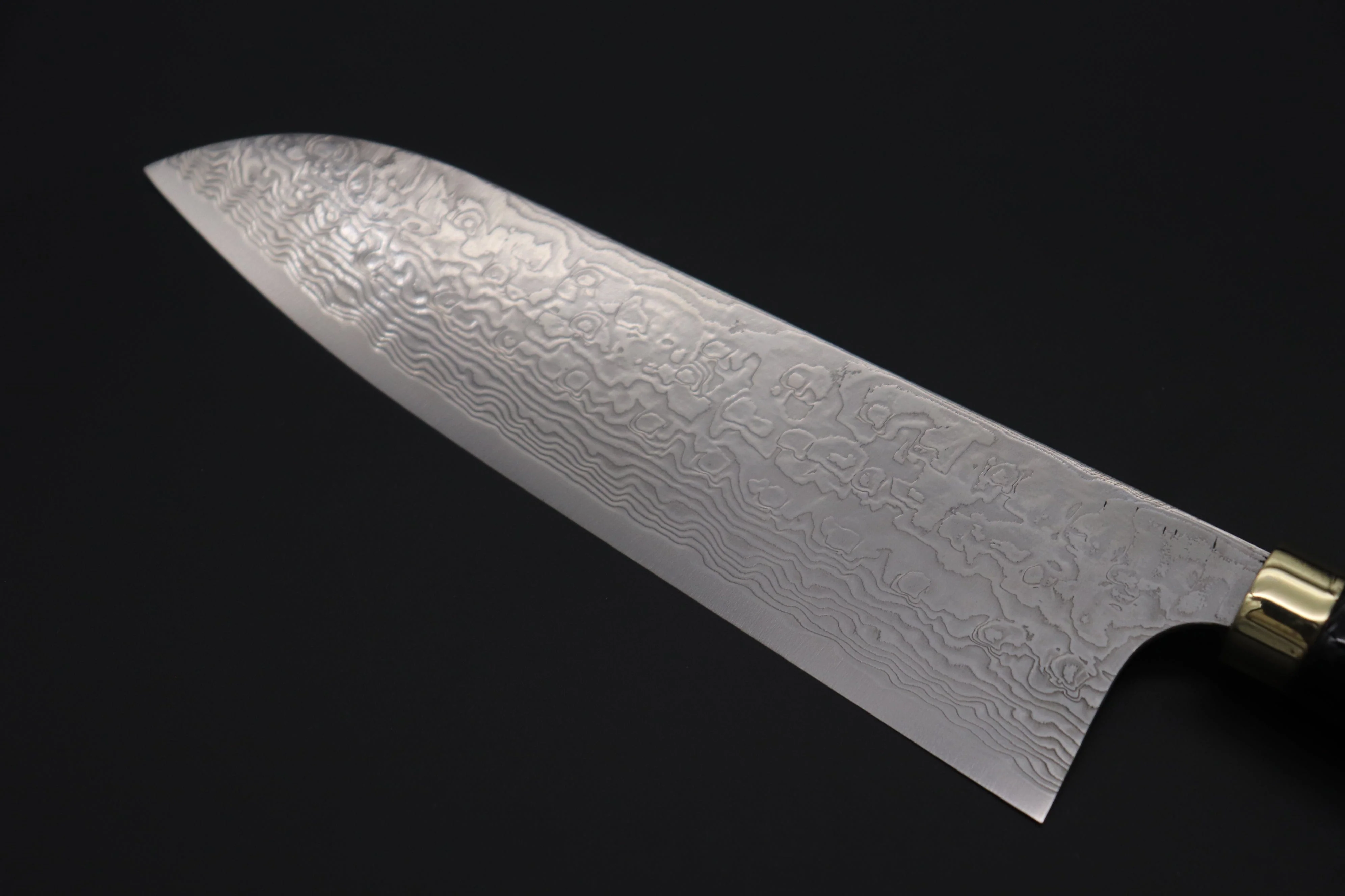 Takeshi Saji Urushi & Makie Series "Mt. Fuji Motif" R-2 Custom Diamond Damascus STU-41 Santoku 180mm (7') - Image 6