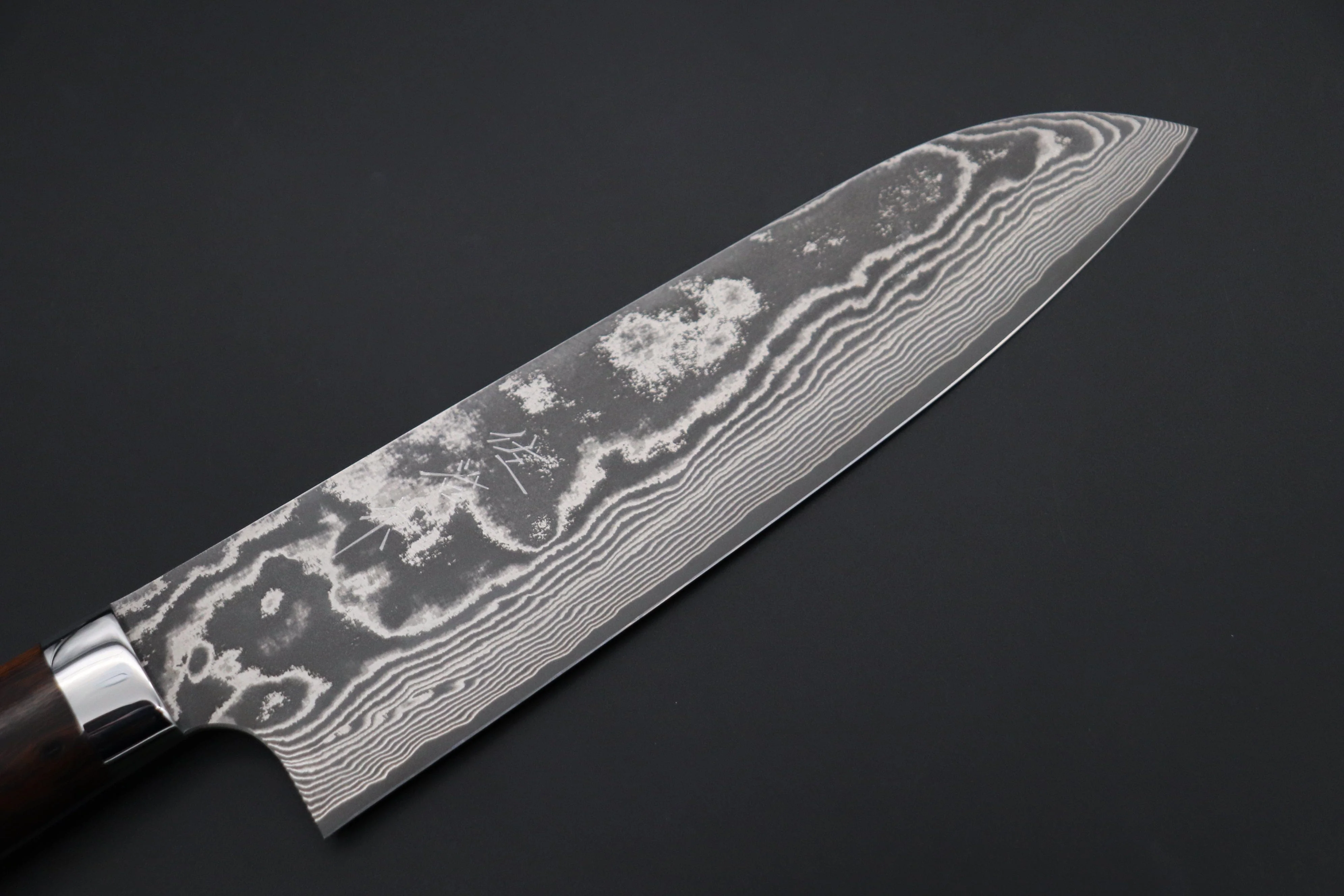 Takeshi Saji VG-10 Custom Damascus Wild Series Santoku 180mm (7 inch, Desert Ironwood Handle) - Image 2
