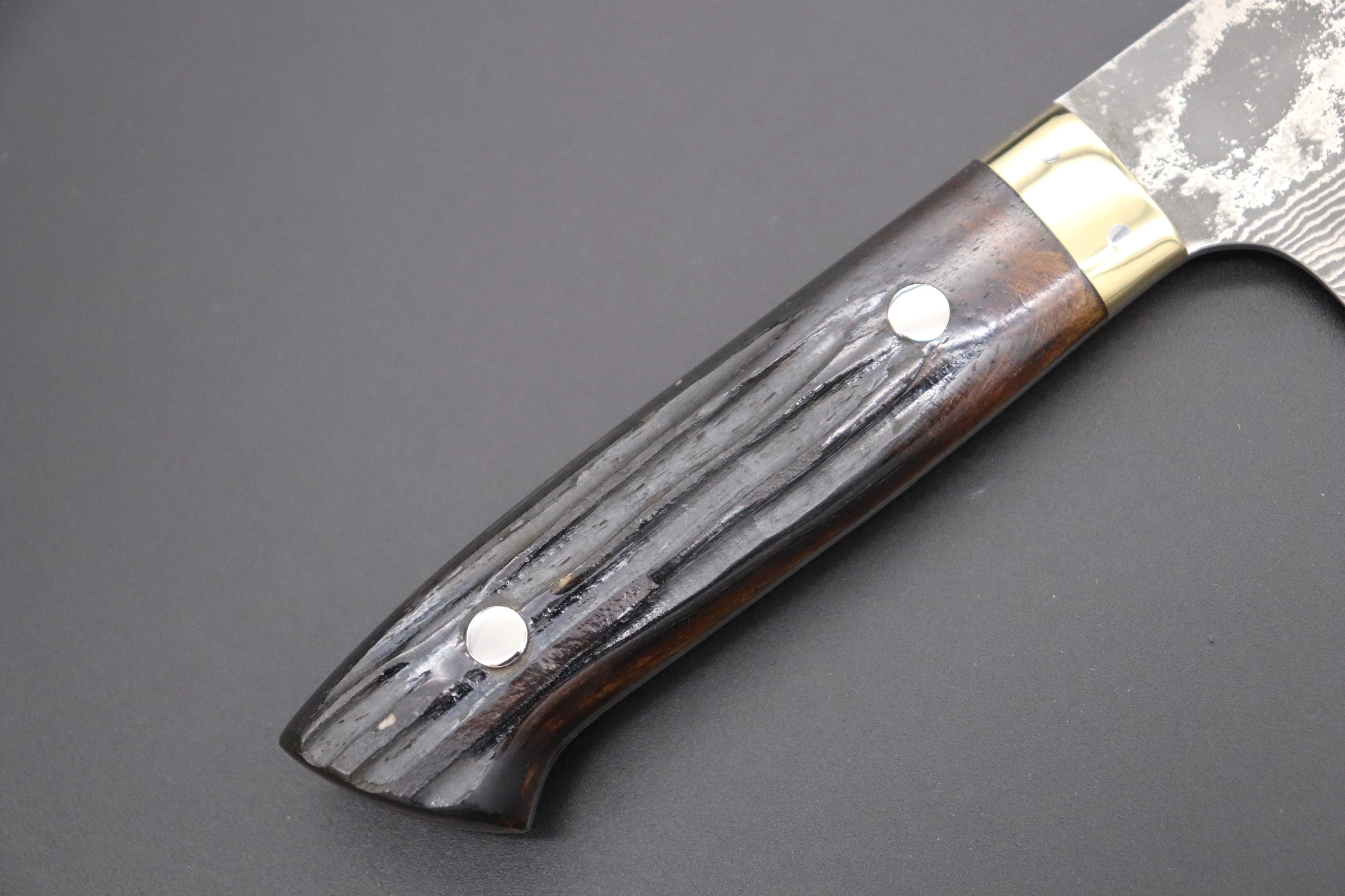 Takeshi Saji VG-10 Custom Damascus Wild Series Santoku 180mm (7 inch, Stag Bone Handle)ST-2 - Image 3