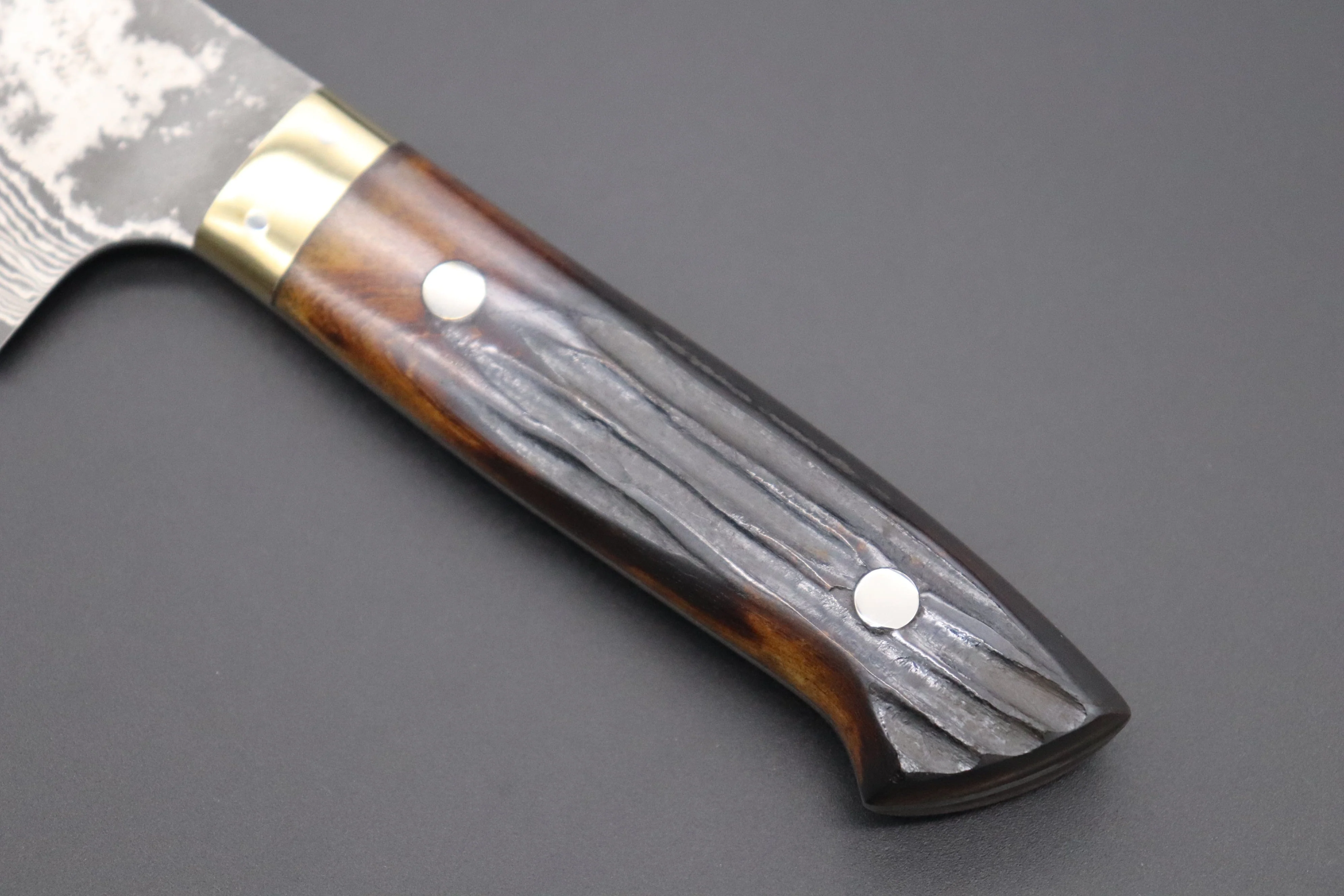 Takeshi Saji VG-10 Custom Damascus Wild Series Santoku 180mm (7 inch, Stag Bone Handle)ST-2 - Image 7