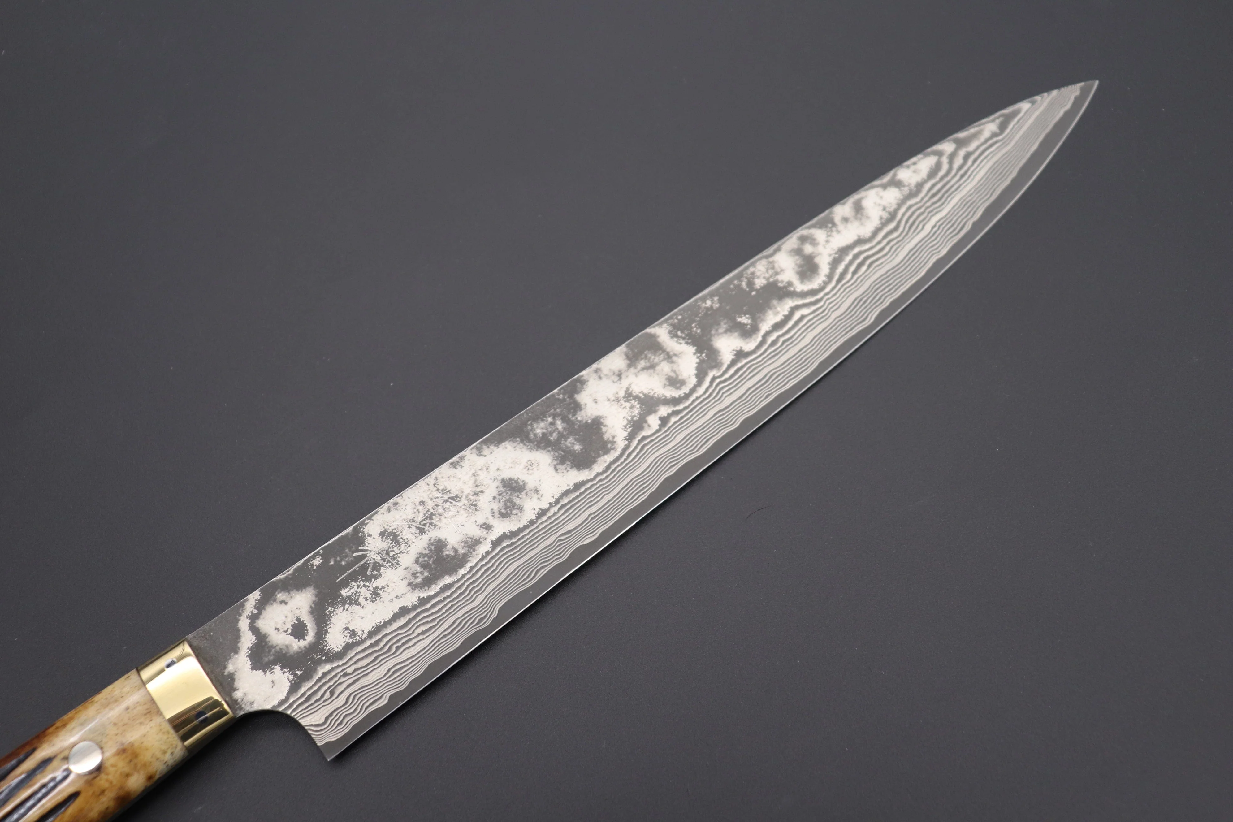 Takeshi Saji VG-10 Custom Damascus Wild Series Sujihiki 270mm (10.6 inch, Stag Bone Handle, ST-6) - Image 2
