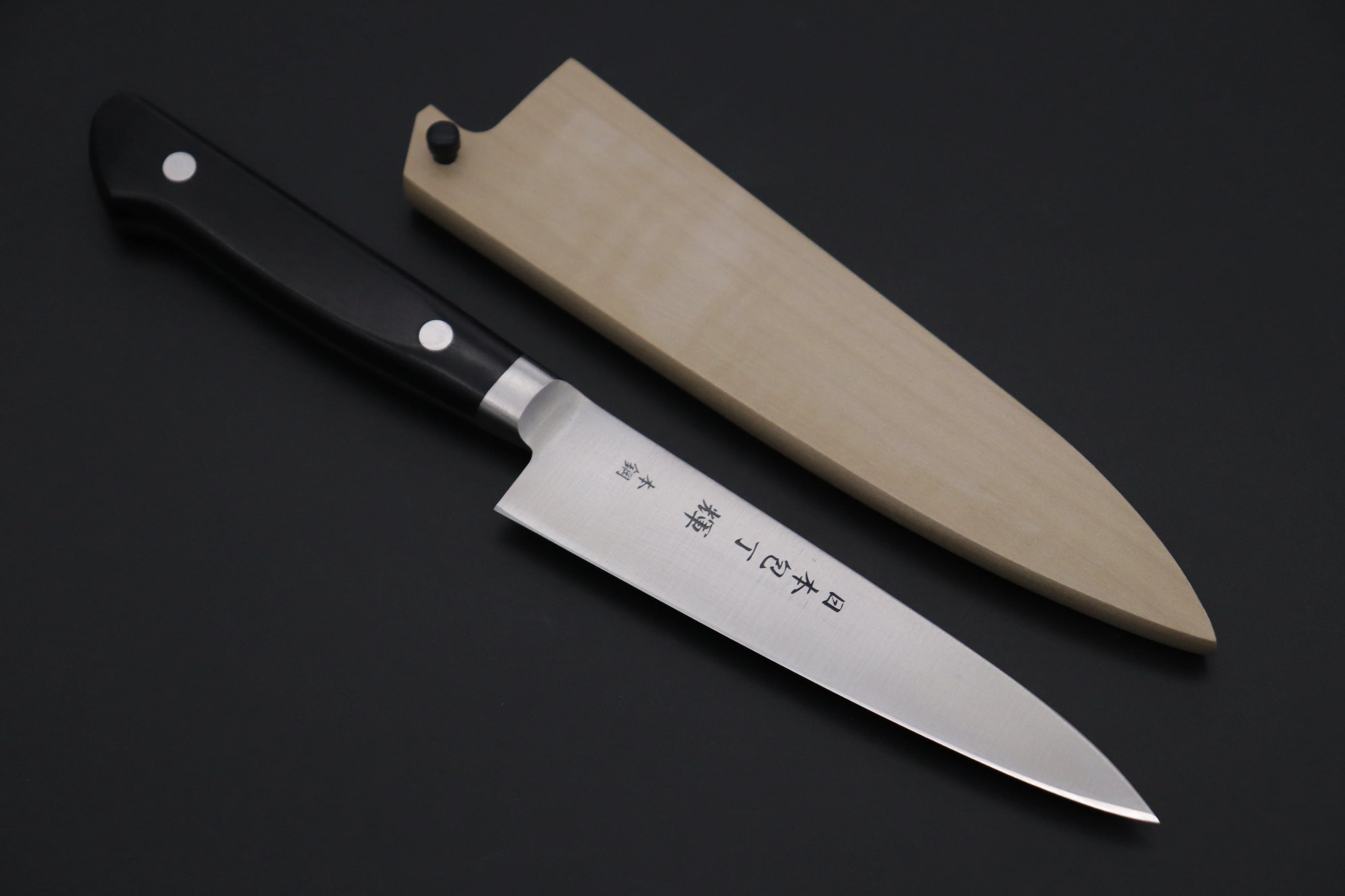Very Carbon Steel Lover 2Pcs Knife Set JCK Original Kagayaki CarboNext Series KC-1ES Petty 125mm & KC-6ES Gyuto 240mm (Each knife comes with Wooden Saya. with Tsubaki Oil) - Image 2